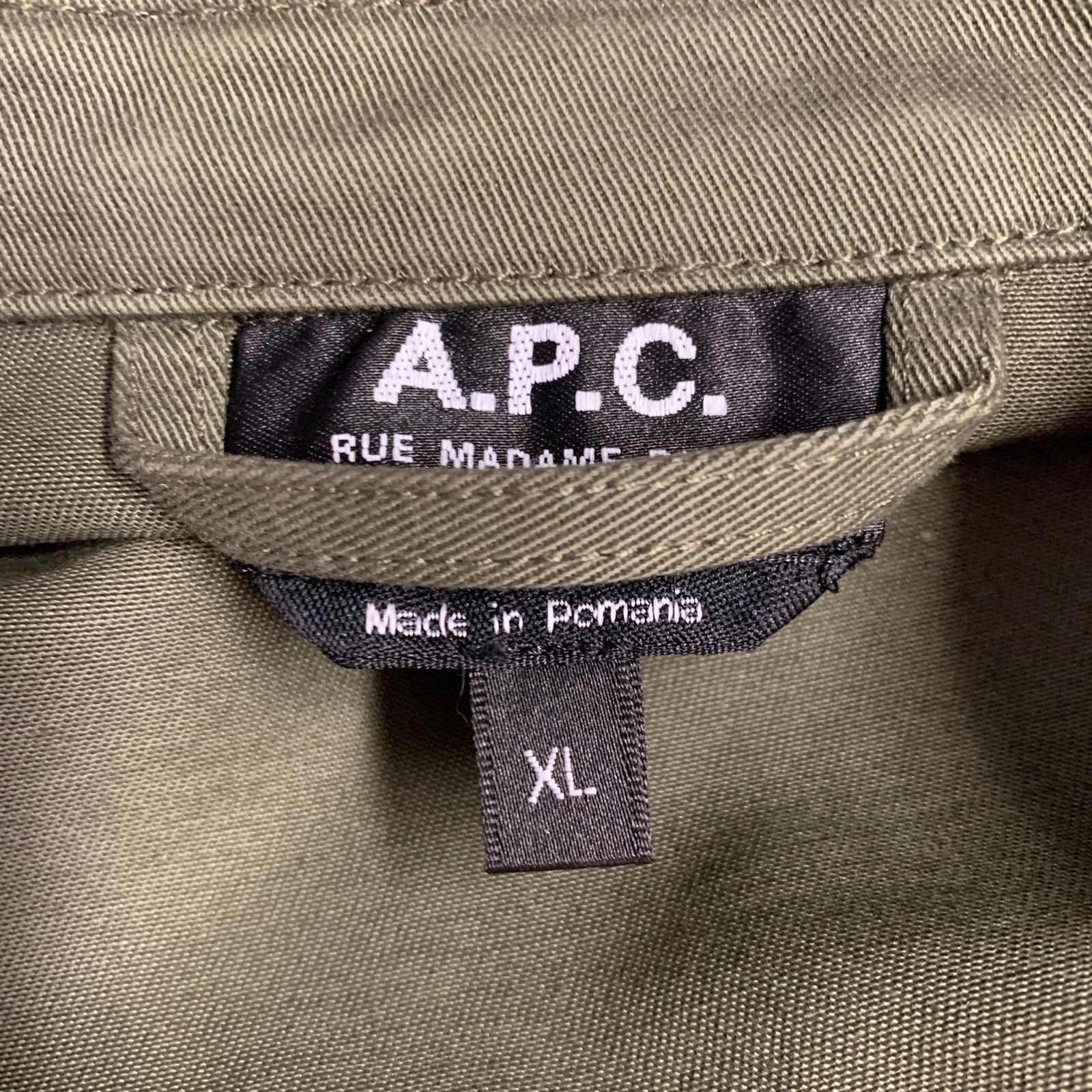 A.P.C. A.P.C. Size XL Green Olive Twill Cotton Two Pockets Jacket Size US XL / EU 56 / 4 - 5 Thumbnail