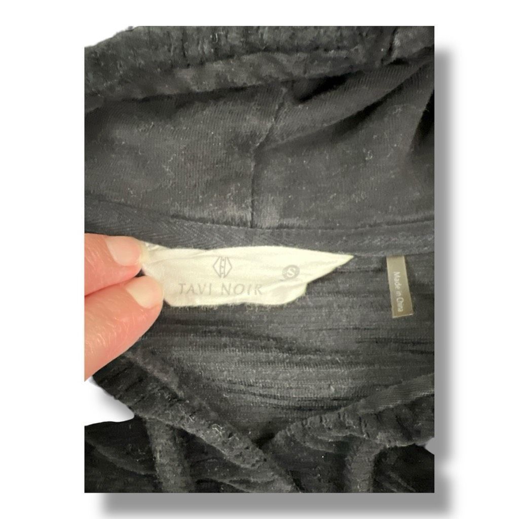 Other Tavi Noir Velour Ribbed Black Semi Cropped Oversized Hoodie Size S / US 4 / IT 40 - 6 Thumbnail