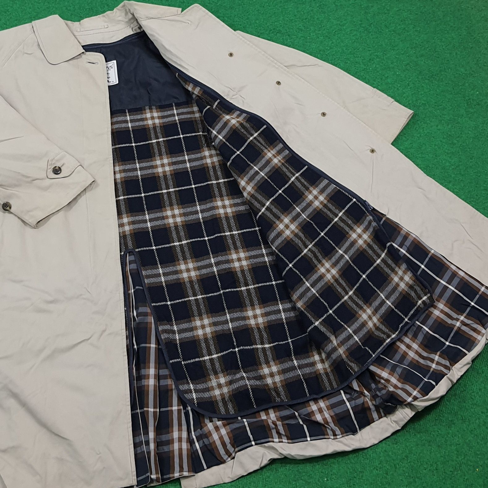 Burberry Vintage Burberrys Trench Coat Balmacaan Nova Check C309N2 Size L / US 10 / IT 46 - 4 Thumbnail