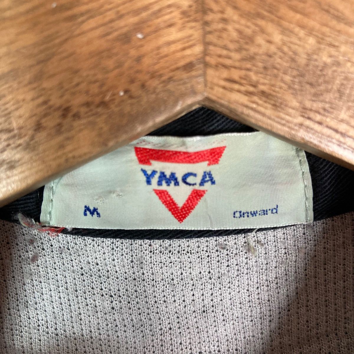 Vintage YMCA Two Tone Stripe Quarter Button Pullover Jumper