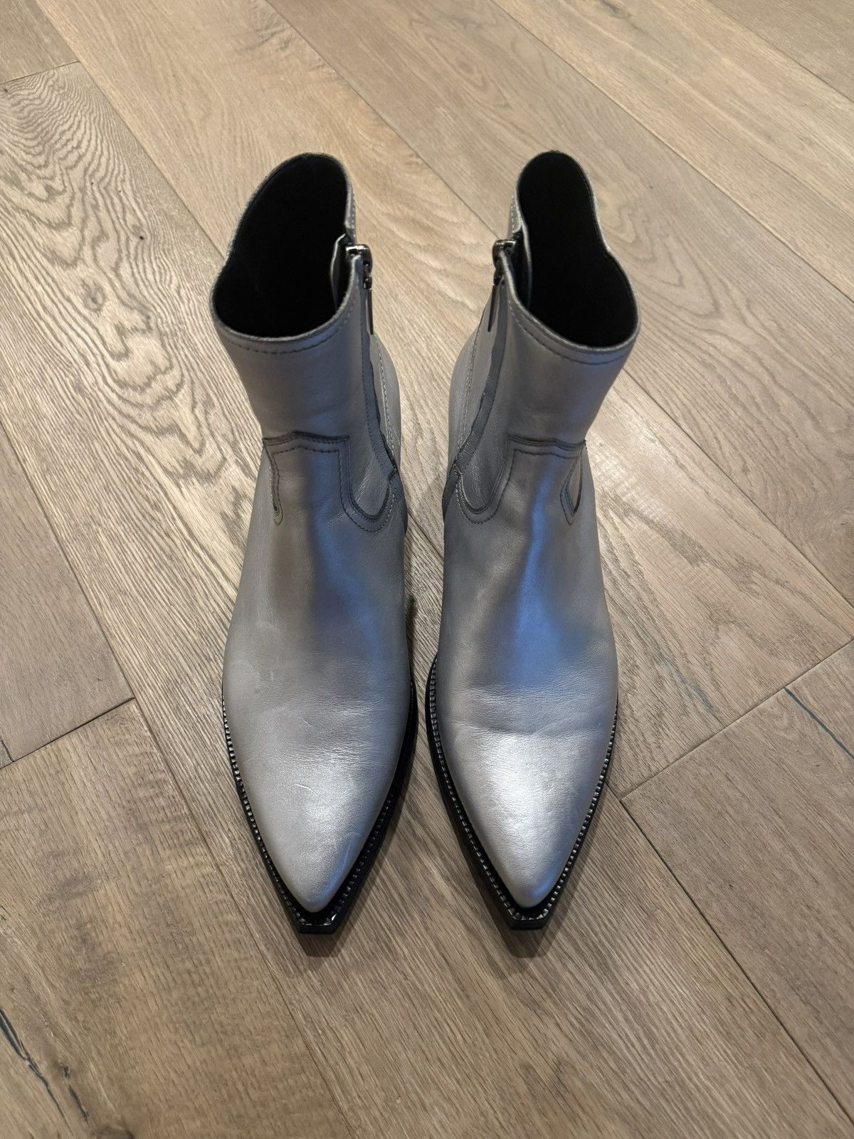 Saint Laurent Paris FW19 Saint Laurent Silver Lukas Boots Size US 10.5 / EU 43-44 - 5 Thumbnail
