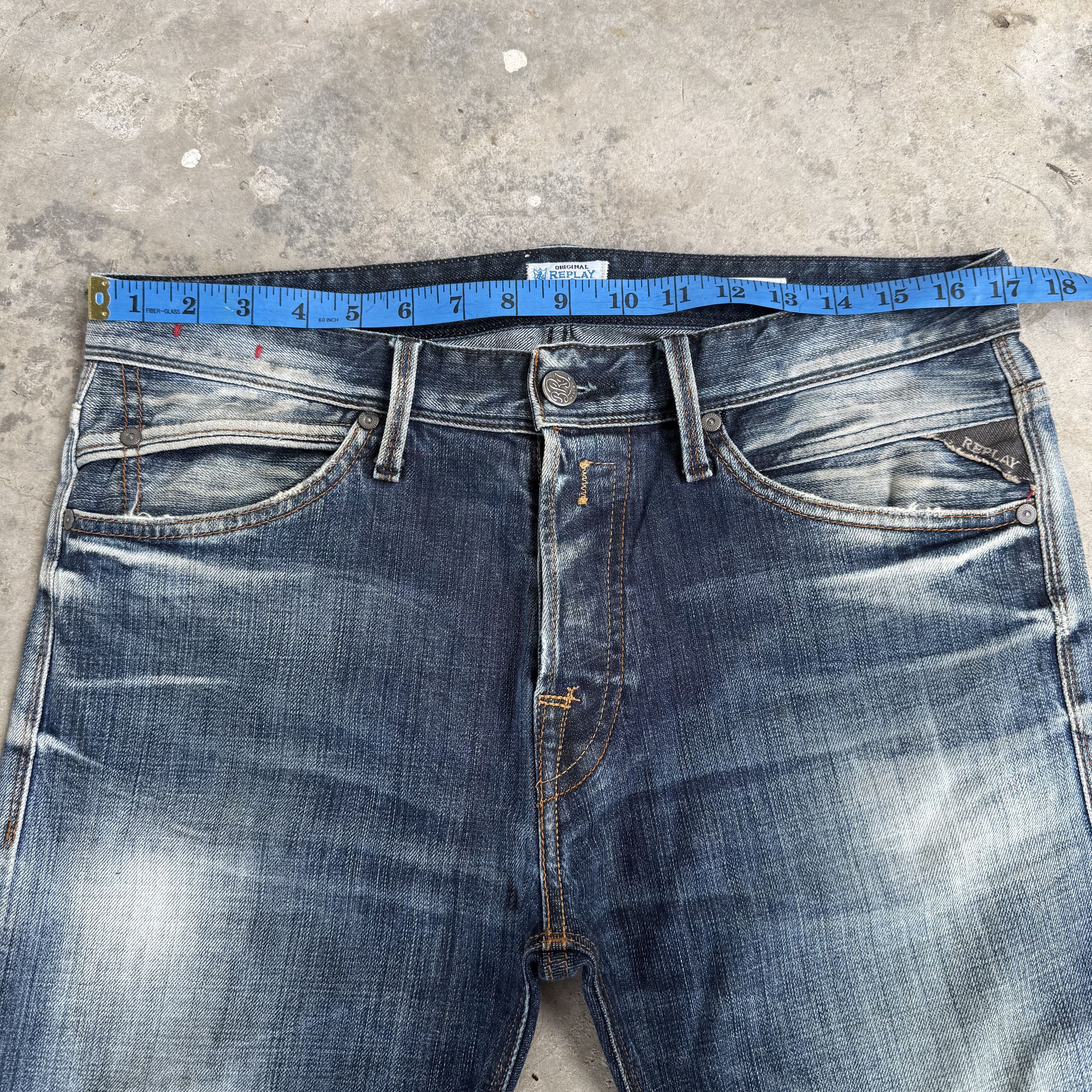Replay W34 VINTAGE REPLAY FADED STONE WASH DENIM JEAN PANTS Size US 34 / EU 50 - 7 Thumbnail