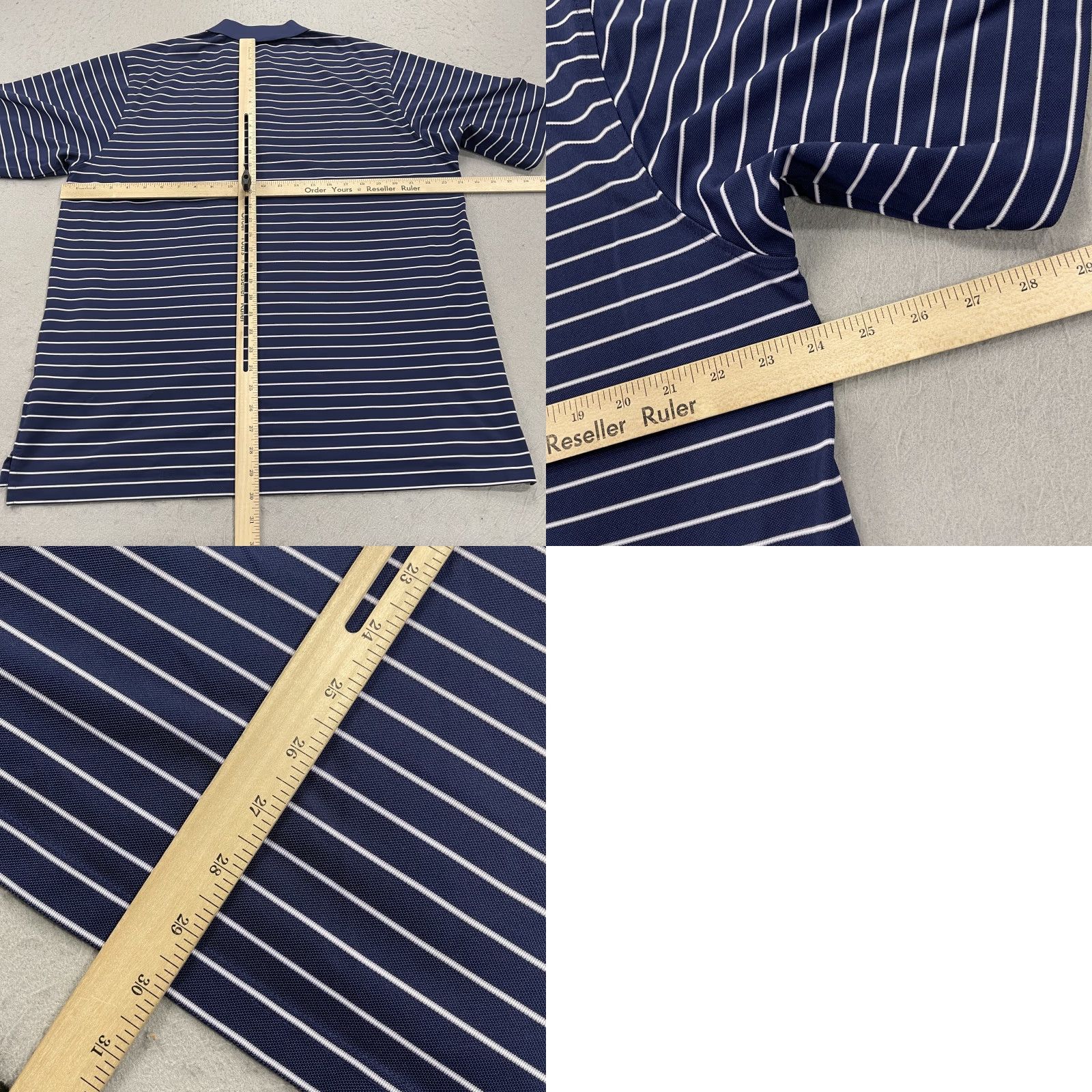 Vintage Donald Ross Baltusrol Polo Shirt Mens XL Blue Striped Logo Golf Performance Size US XL / EU 56 / 4 - 8 Thumbnail