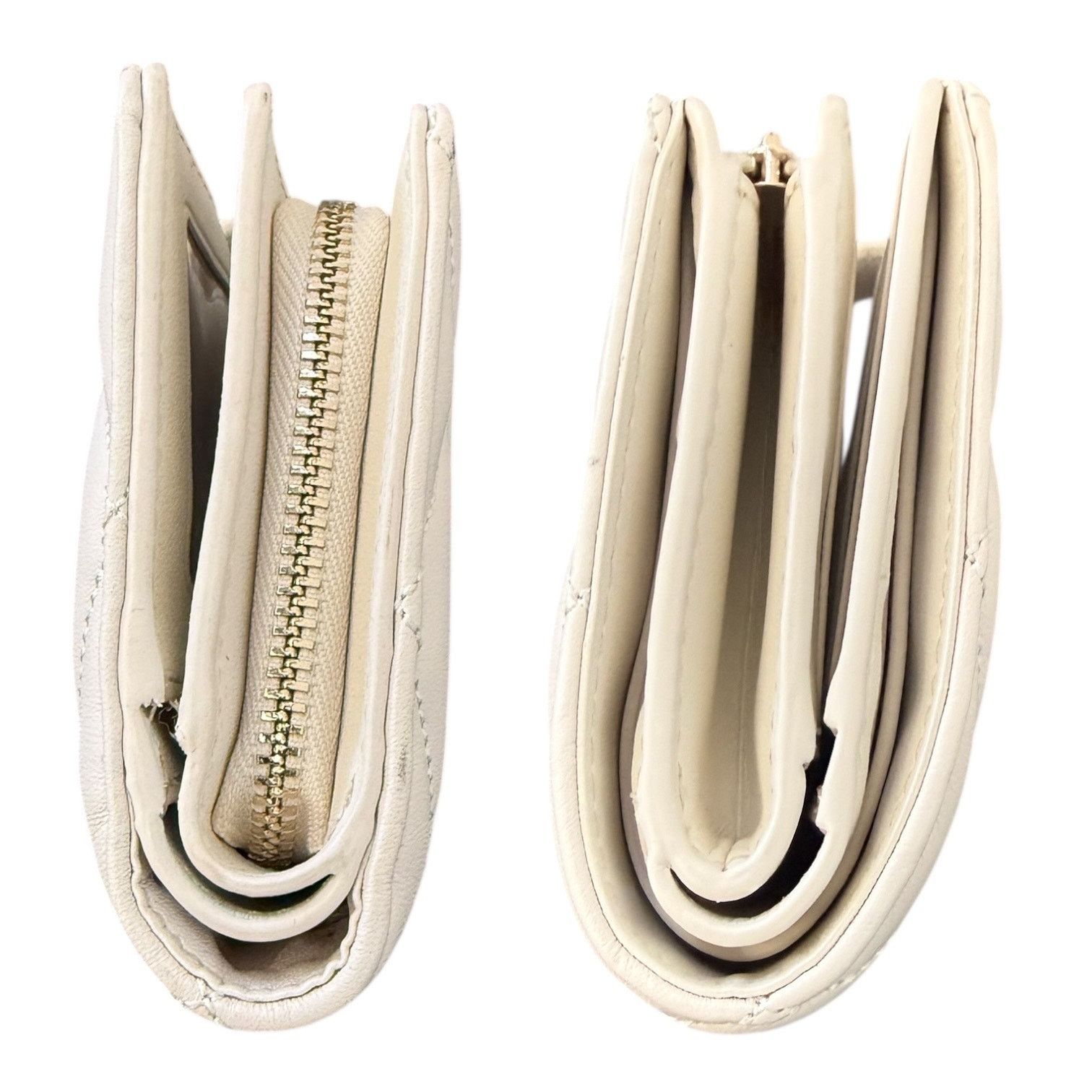 Kate Spade Off White Carey Quilted Bifold Snap Wallet
