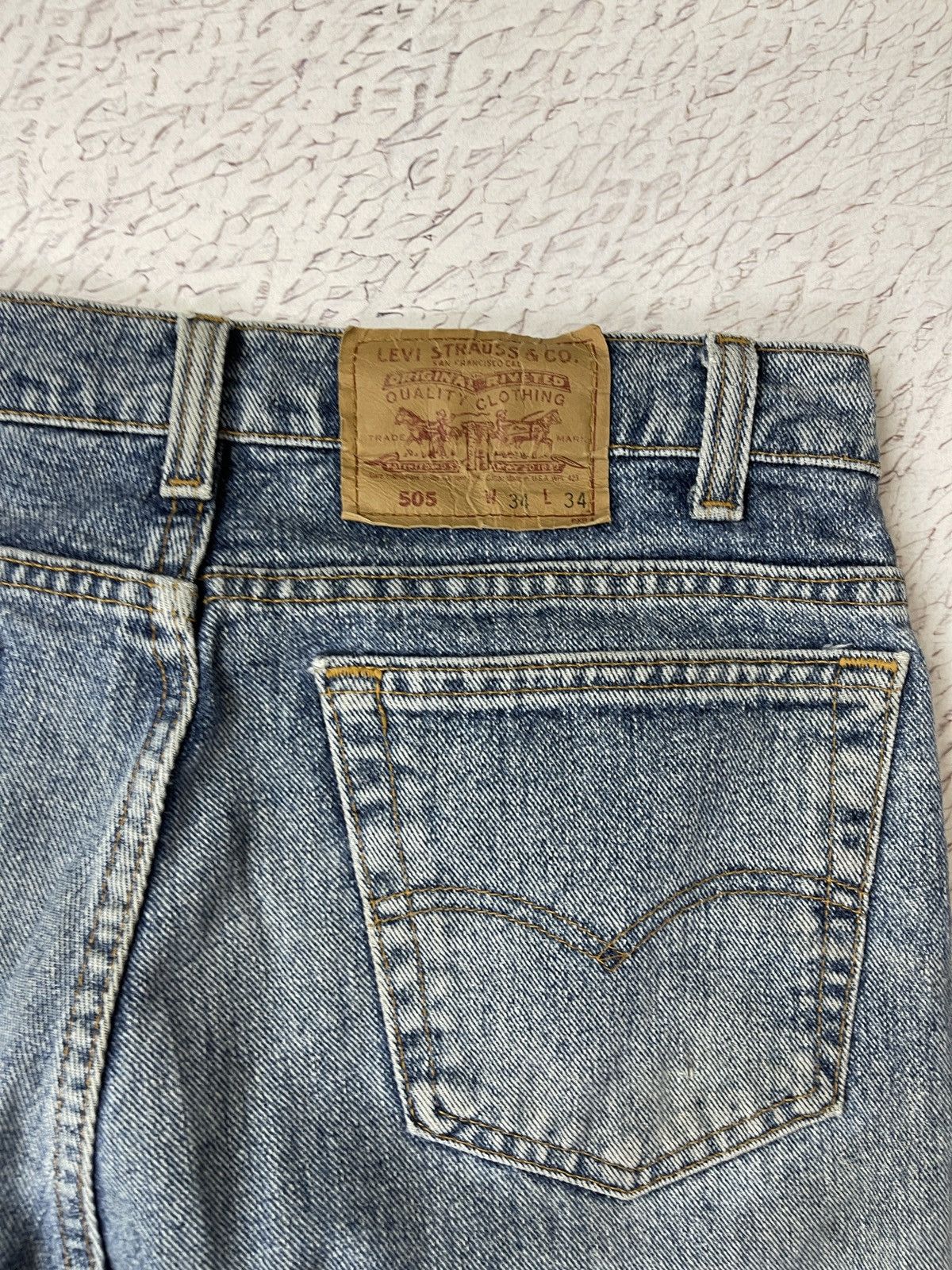 Levi's Levi’s 505 vintage 90s made in USA blue faded denim jeans Size US 34 / EU 50 - 15 Thumbnail