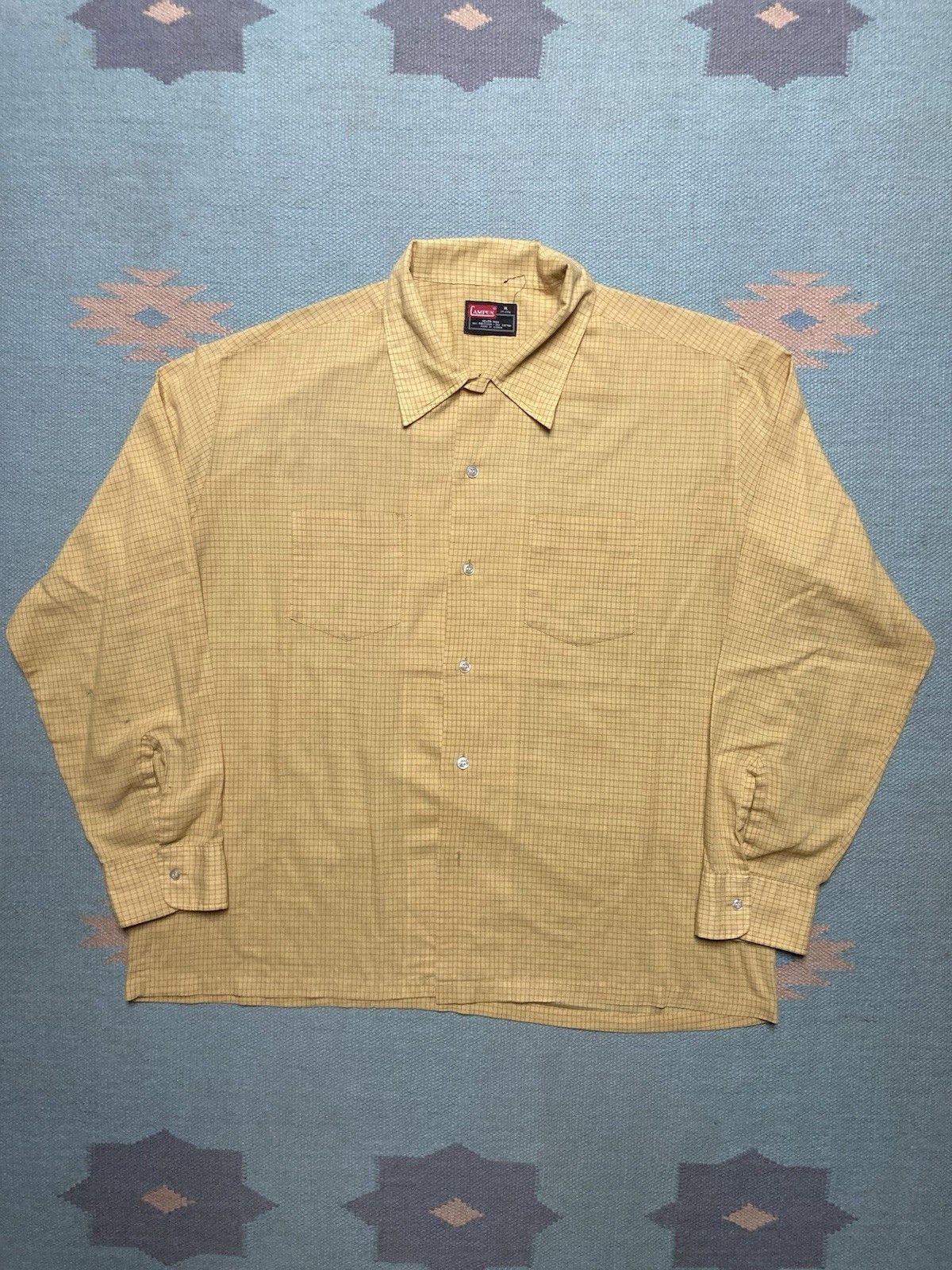Vintage 70s long sleeve button shirt campus plaid lightweight XL Size US XL / EU 56 / 4 - 1 Thumbnail