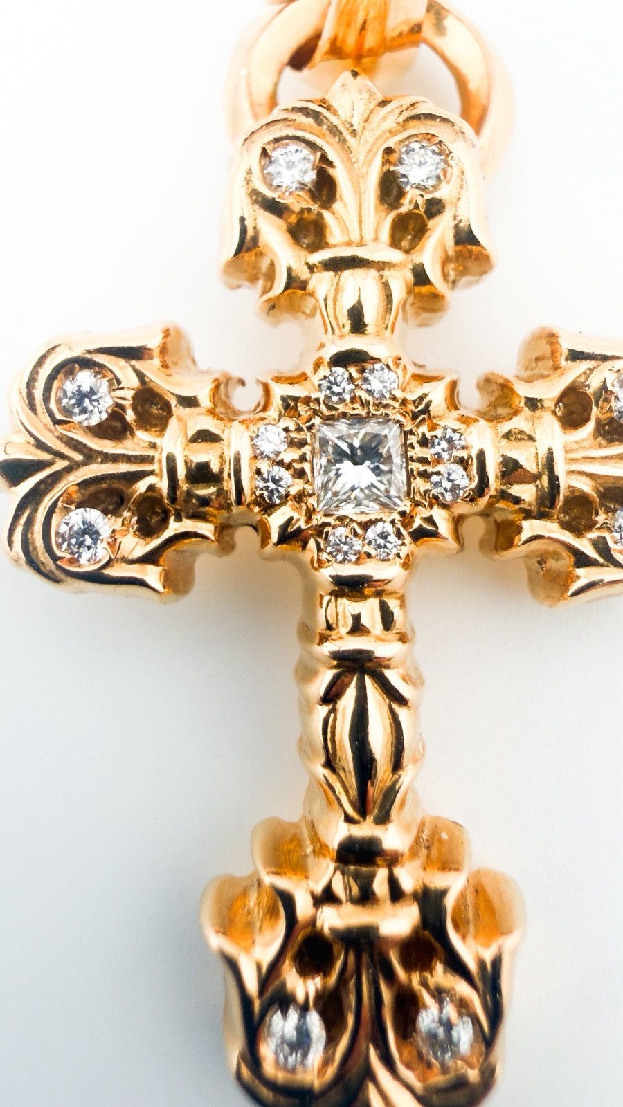 Chrome Hearts Chrome Hearts 22k Gold & Diamond Filigree Cross Pendant Size ONE SIZE - 6 Thumbnail
