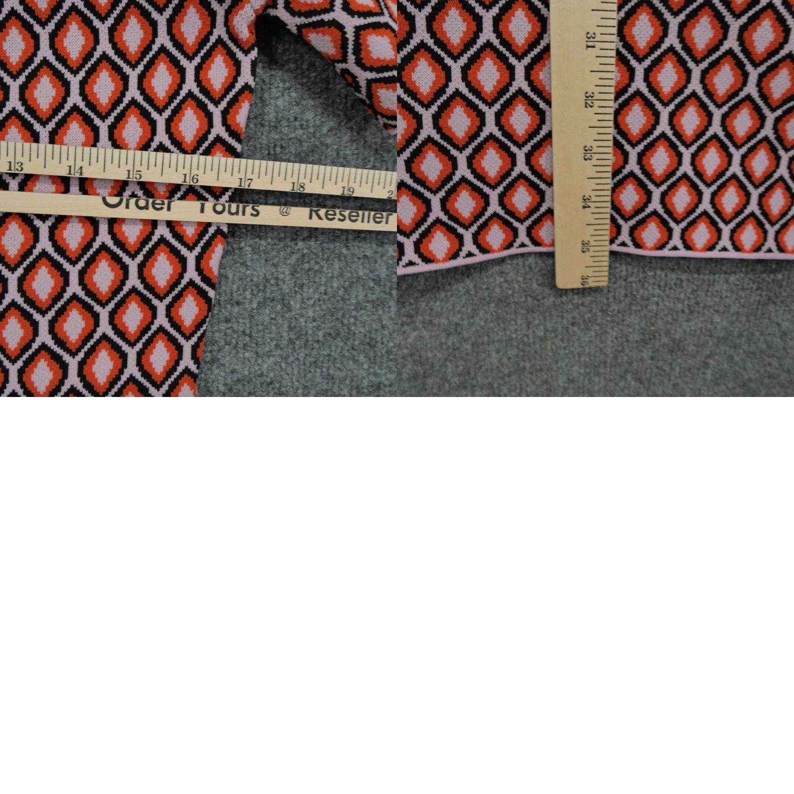 Pinko Bohme Dress Womens XS Mini Knit Retro Orange Pink Short Sleeve Collared Casual Size XS / US 0-2 / IT 36-38 - 8 Thumbnail