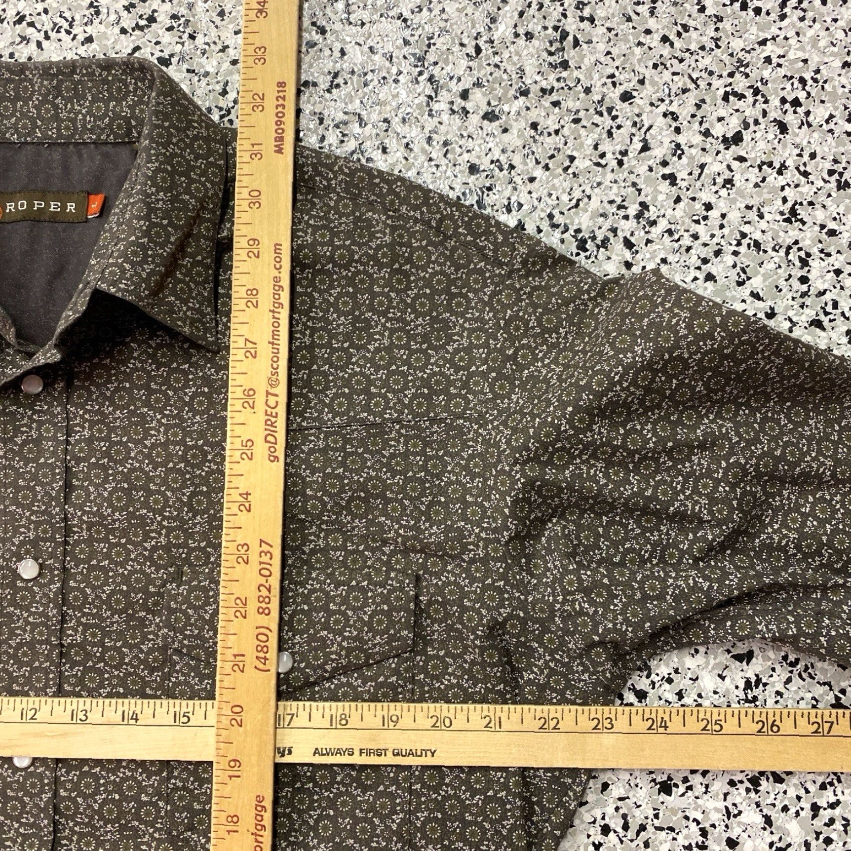 Roper Roper Mens Large Brown Pearl Snap Long Sleeve Button Up Western Shirt Size US L / EU 52-54 / 3 - 3 Thumbnail