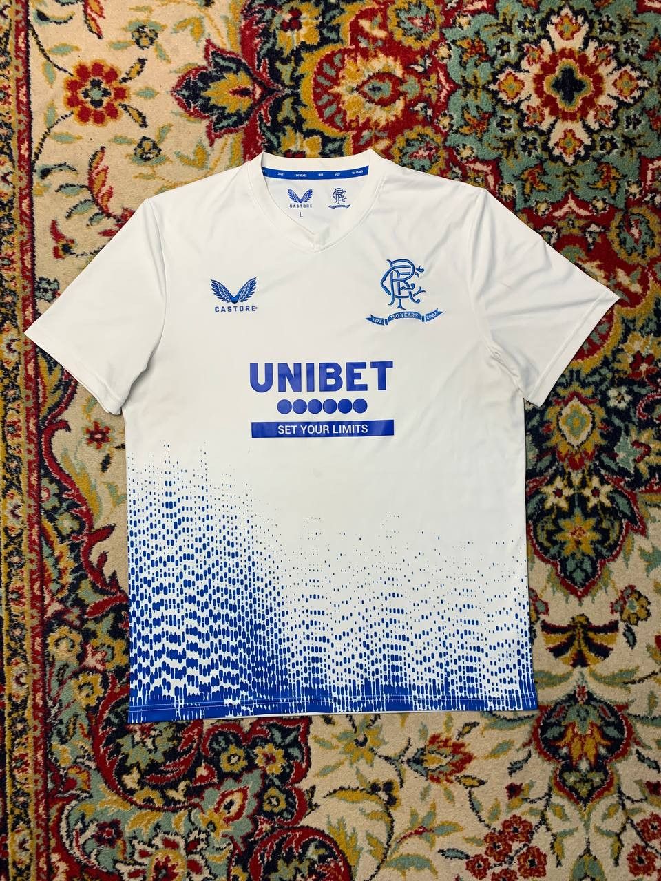 Vintage Castore Glasgow Rangers 150 Years Anniversary soccer jersey Size US L / EU 52-54 / 3 - 1 Thumbnail