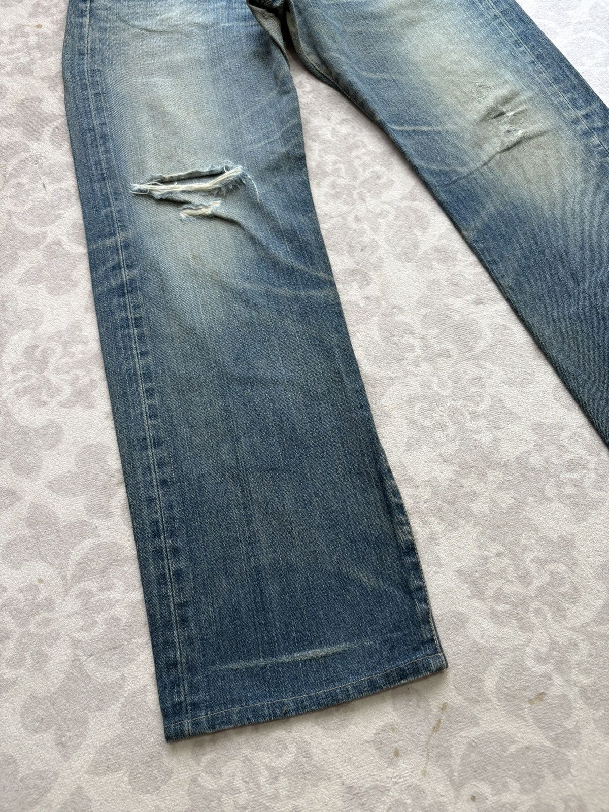 Edwin Edwin 505X Selvedge Orange Tab Distressed Denim Jeans Size US 31 - 4 Thumbnail