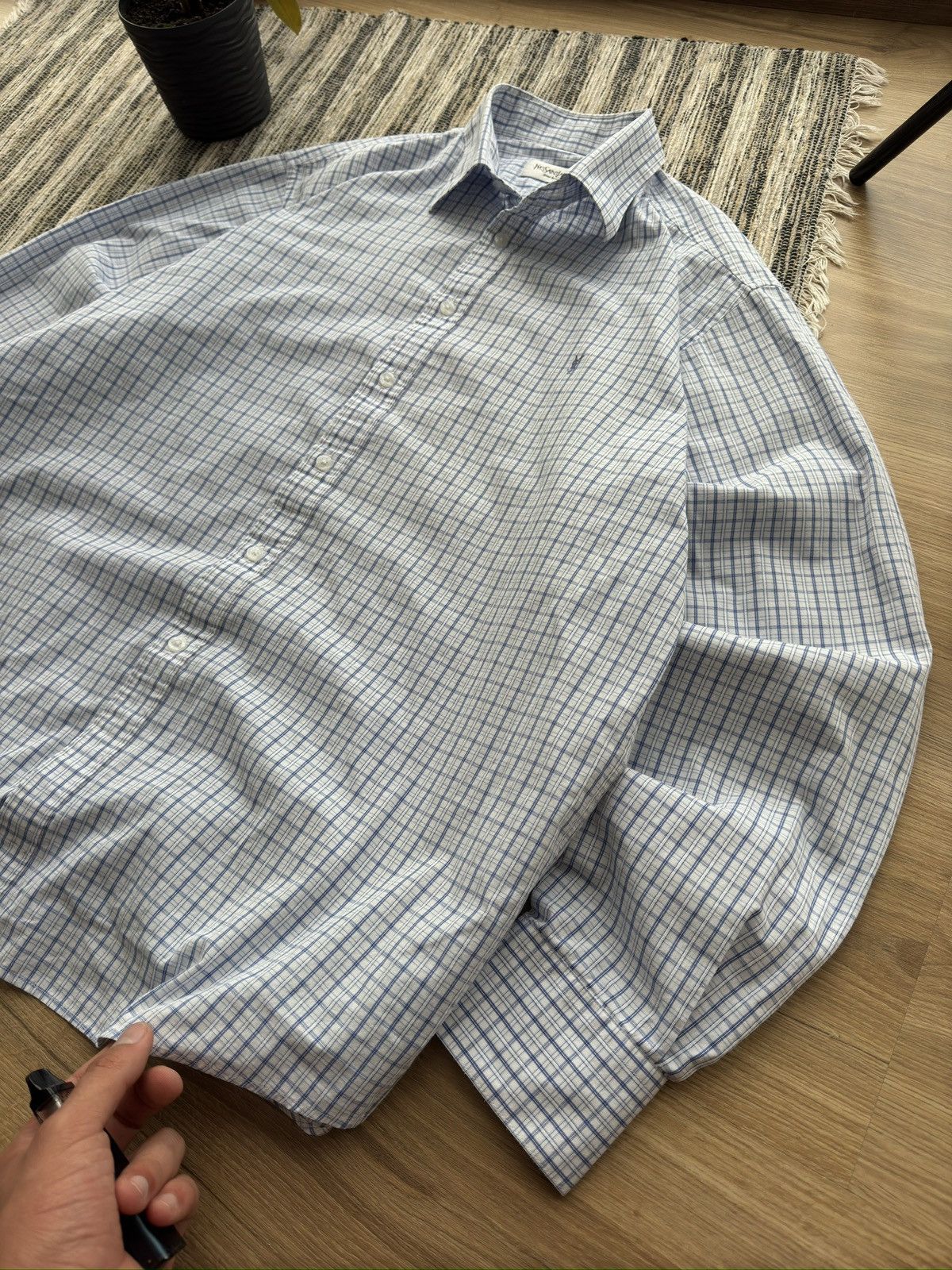 Other Yves Saint Laurent YSL vintage blue button up shirt Size US XL / EU 56 / 4 - 3 Thumbnail