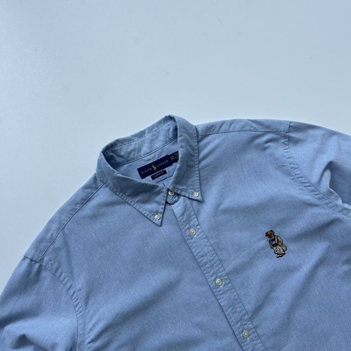 Polo Ralph Lauren × Ralph Lauren Ralph Lauren Bear Logo Oxford Cotton Button Ups Shirt Blue Size US XXL / EU 58 / 5 - 2 Thumbnail