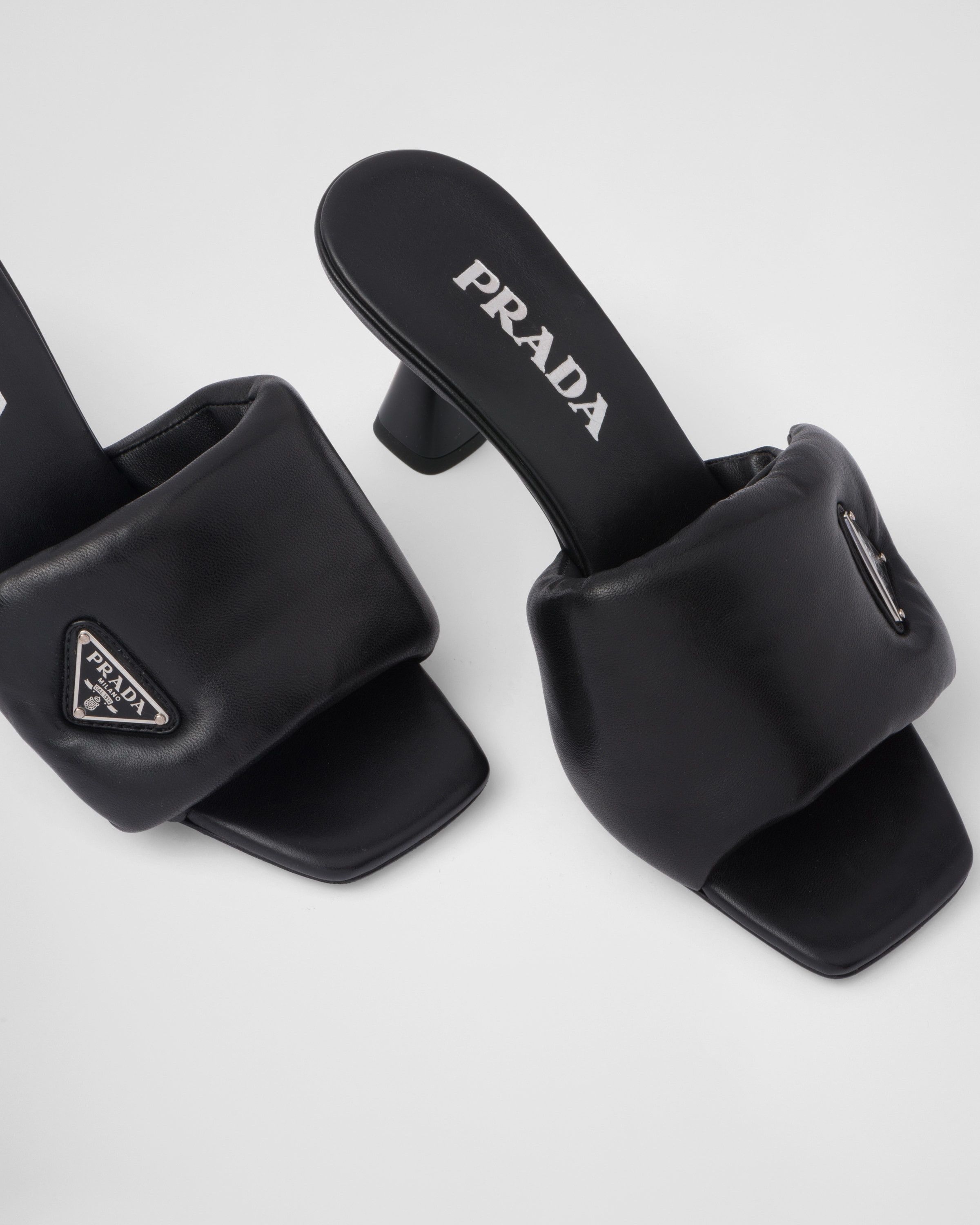 Prada oc11z0625 Soft Padded Nappa Sandals in Black Size US 9 / IT 39 - 6 Thumbnail