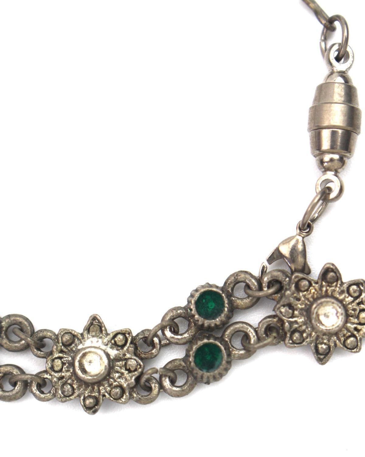 Vintage 2000S JAPANESE MADE EMERALD FLORAL LINK HAMSA BRACELET Size ONE SIZE - 4 Thumbnail