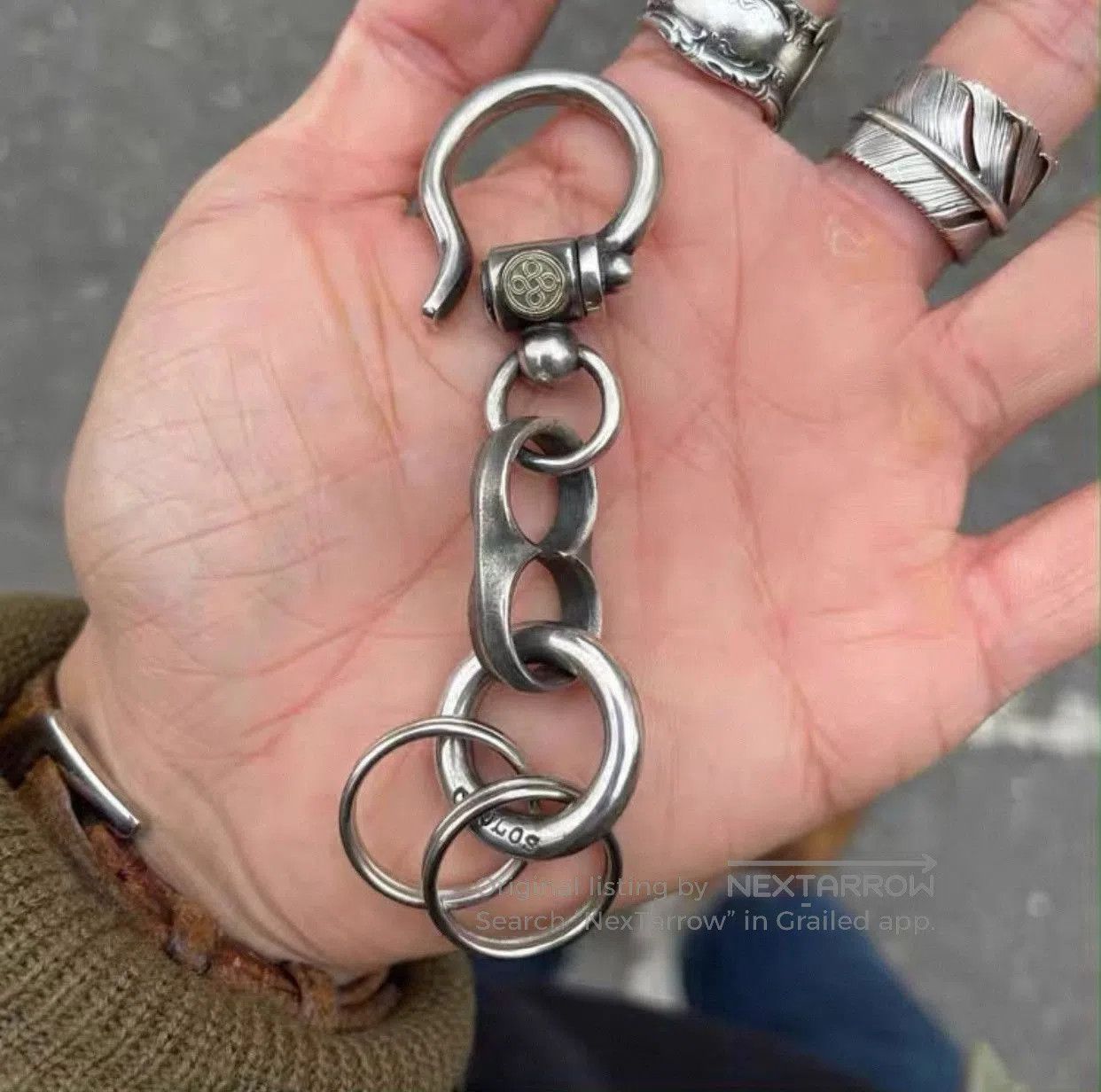 Han Cholo CHOLOS 925 Silver Gold Accent Keychain. Size ONE SIZE - 6 Thumbnail