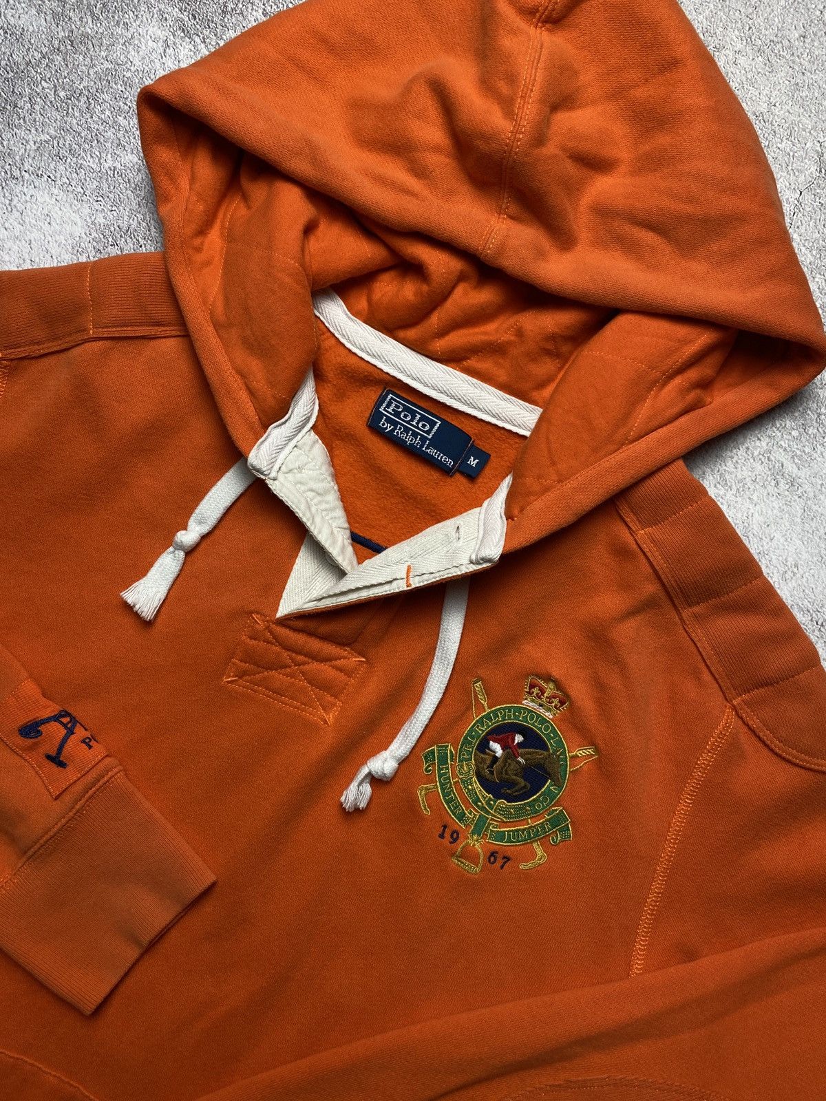 Polo Ralph Lauren Polo Ralph Lauren orange vintage hoodie big logo sweatshirt Size US M / EU 48-50 / 2 - 4 Thumbnail