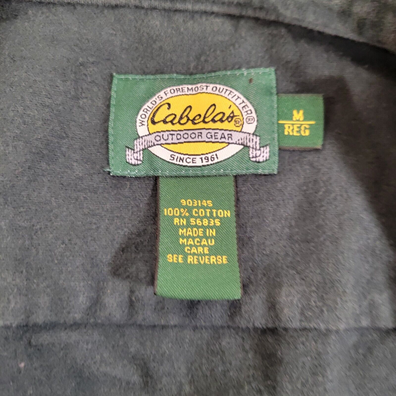 Cabelas Cabela's M Green Outdoor Gear Button Down Men's Shirt Cotton Size US M / EU 48-50 / 2 - 11 Thumbnail
