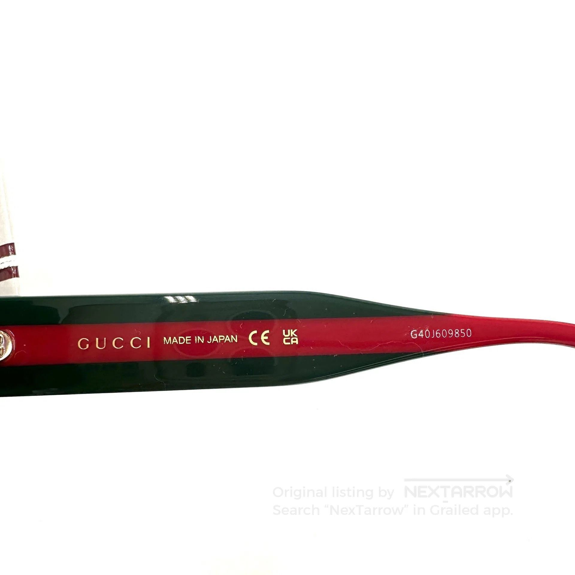 Gucci Gucci GG Logo Red Green Stripe Sunglasses. Size ONE SIZE - 7 Thumbnail