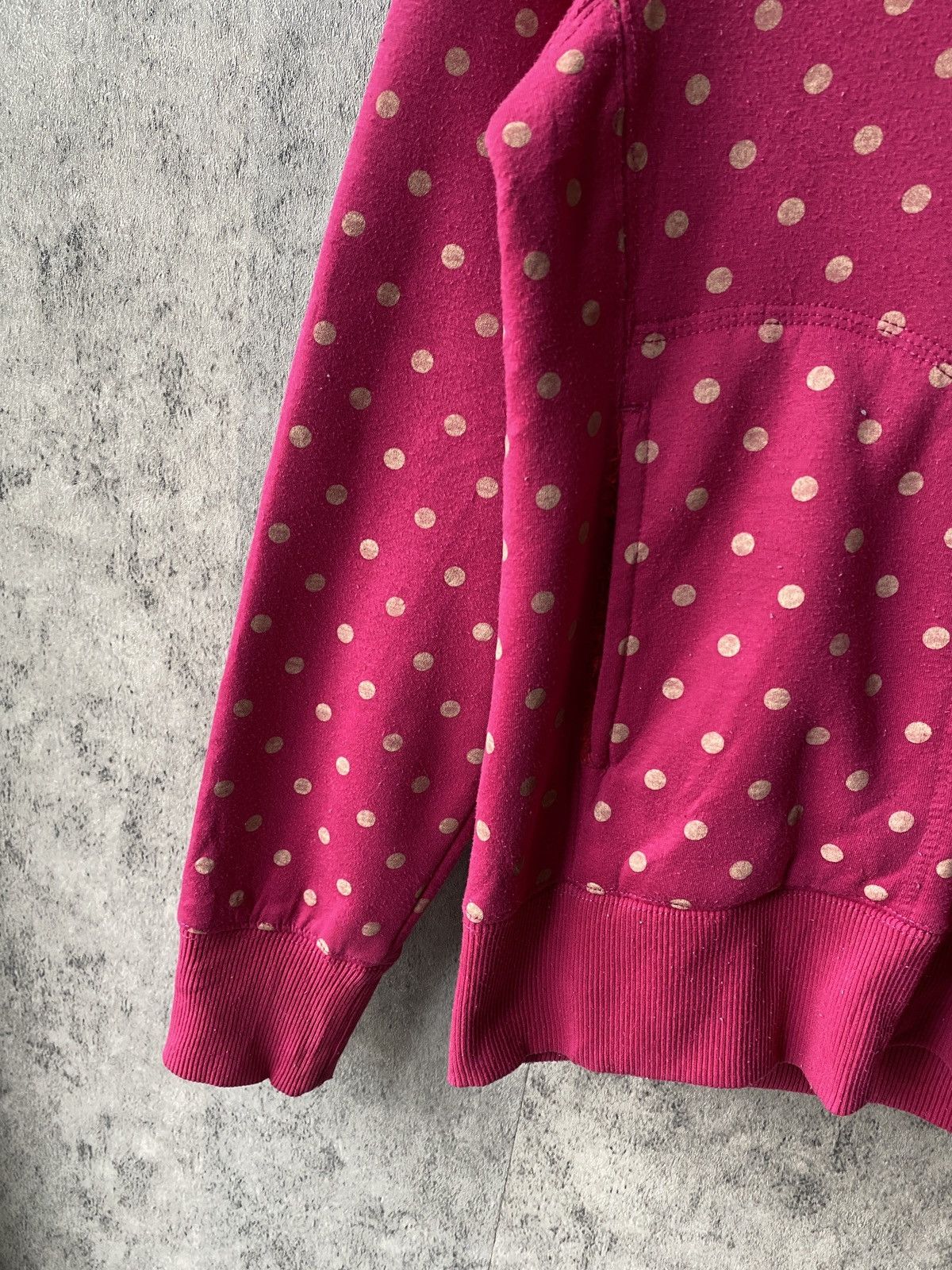 Japanese Brand Polkadot Faux Fur Design Hoodie