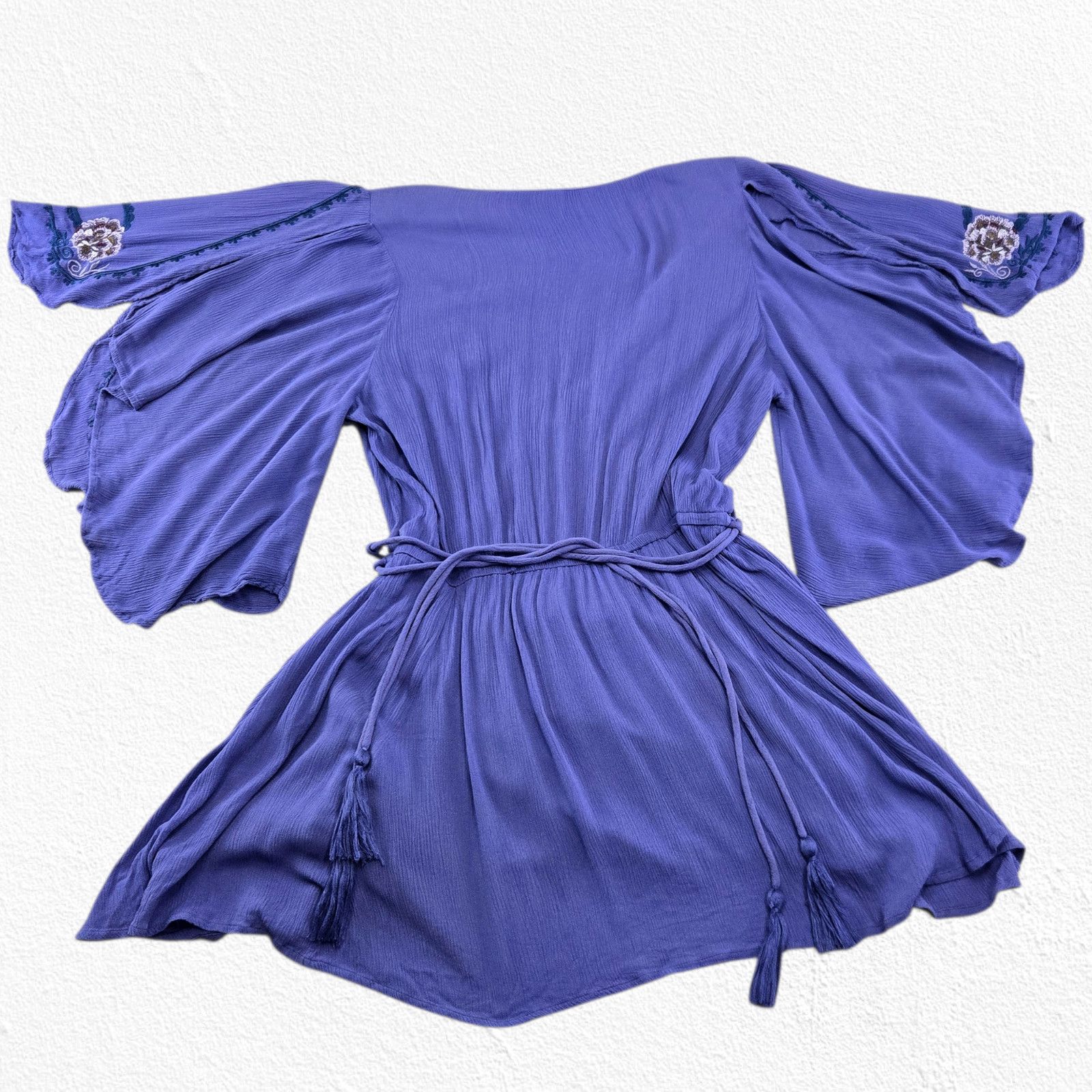 Free People Periwinkle Blue Embroidered Boho Mini Dress Size Small Size S / US 4 / IT 40 - 9 Thumbnail