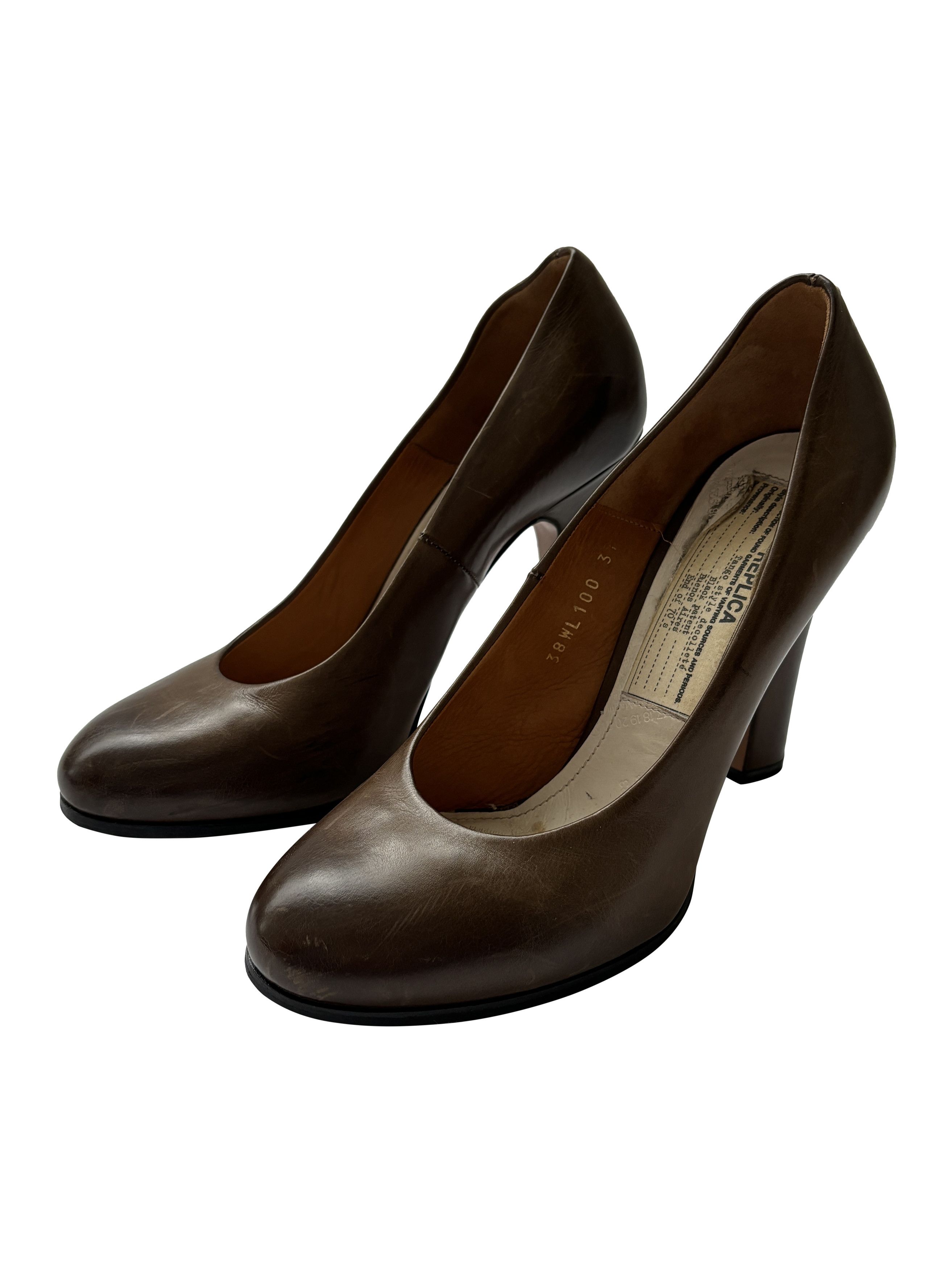 Maison Margiela ⚡️QUICK SALE⚡️Maison Margiela Replica Brown Heeled Pumps Size US 7 / IT 37 - 1 Thumbnail