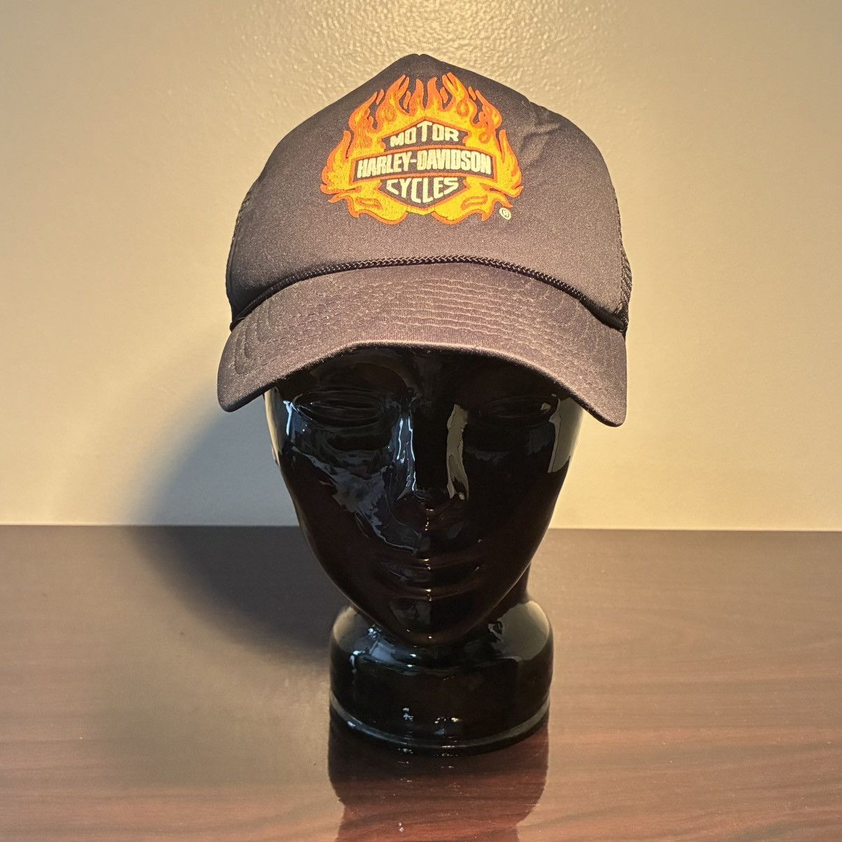 Harley Davidson 80s Harley Davidson flames trucker hat Size ONE SIZE - 2 Thumbnail