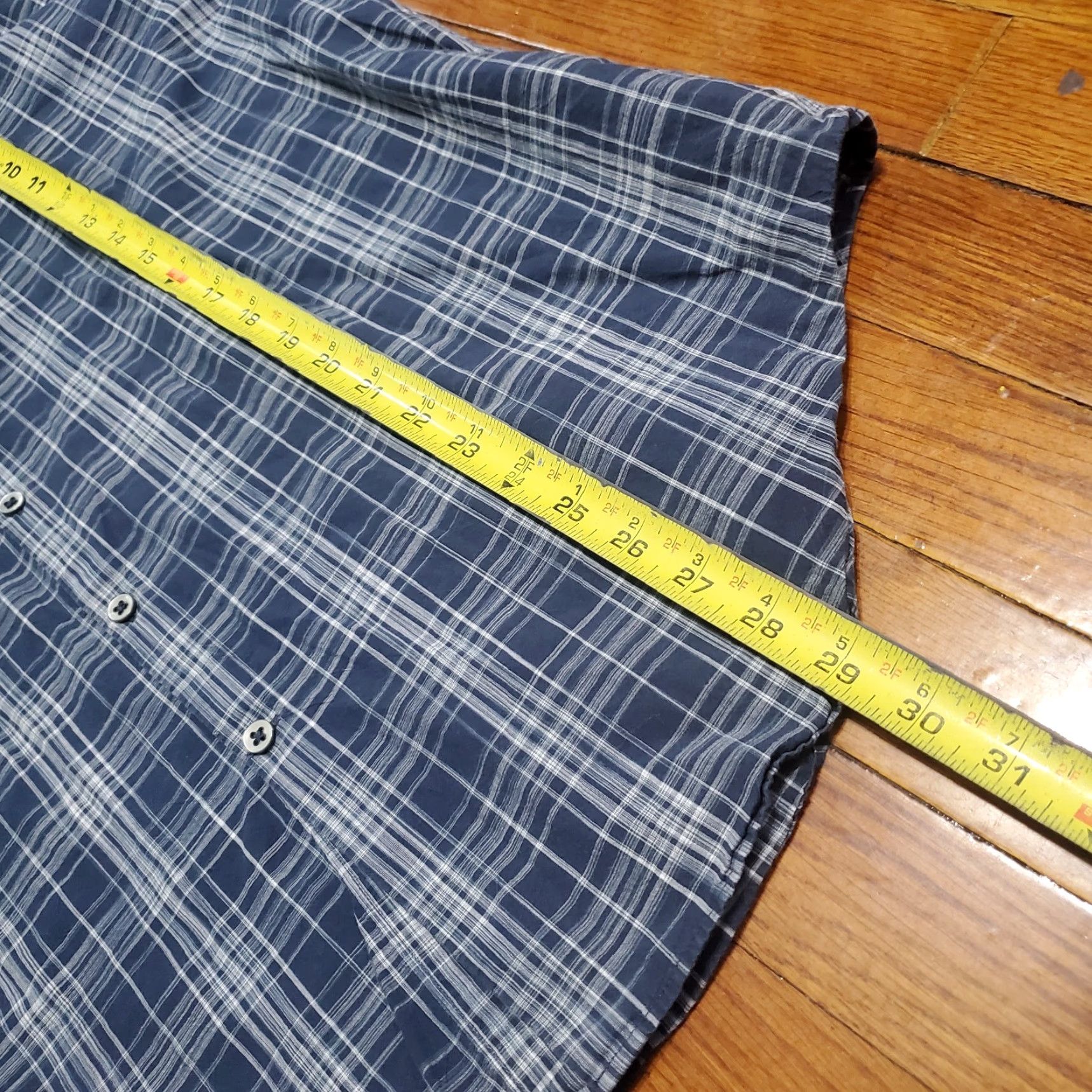 John Varvatos John Varvatos Shirt Mens XL Blue Plaid Luxe Button Up Preppy Casual Size US XL / EU 56 / 4 - 7 Thumbnail