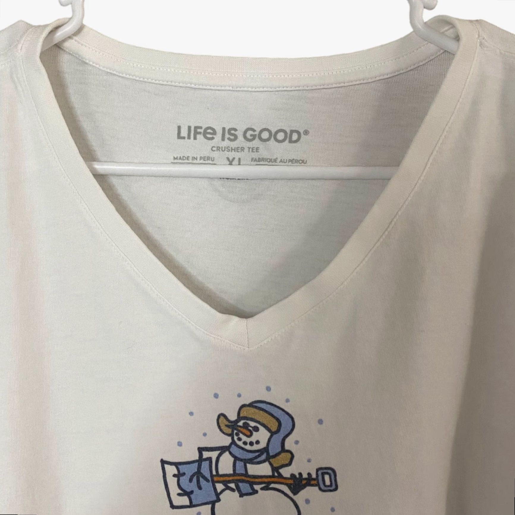 Life is Good LIFE IS GOOD Snowman Long Sleeve Crusher T Shirt White Holiday Womens XL Size XL / US 12-14 / IT 48-50 - 5 Thumbnail