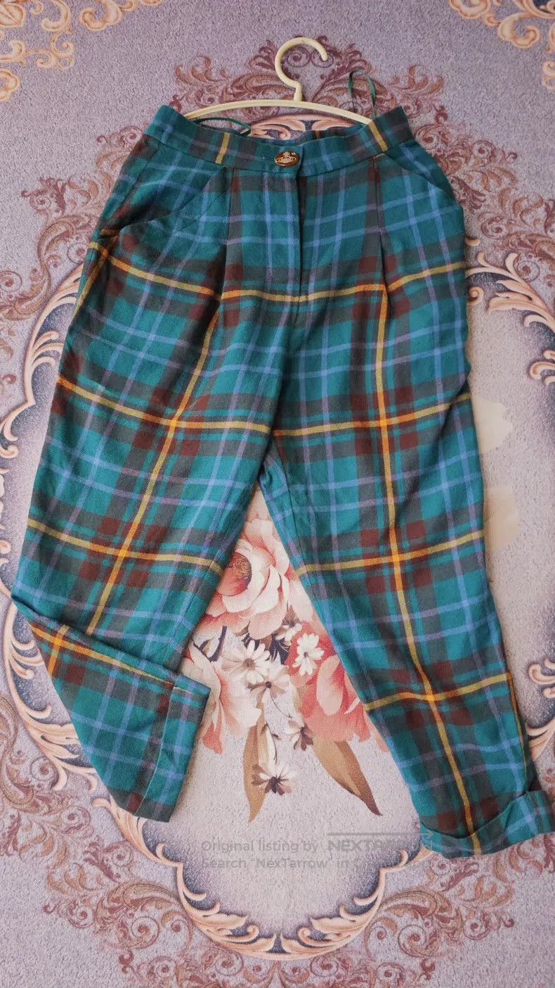 Other Vivienne Westwood size 2 Blue and Green Plaid Pants Size 23" - 5 Thumbnail