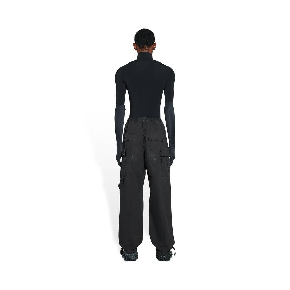 Balenciaga o1bcso1str0625 Drawstring Cargo Trousers in Black Size US 32 / EU 48 - 4 Thumbnail