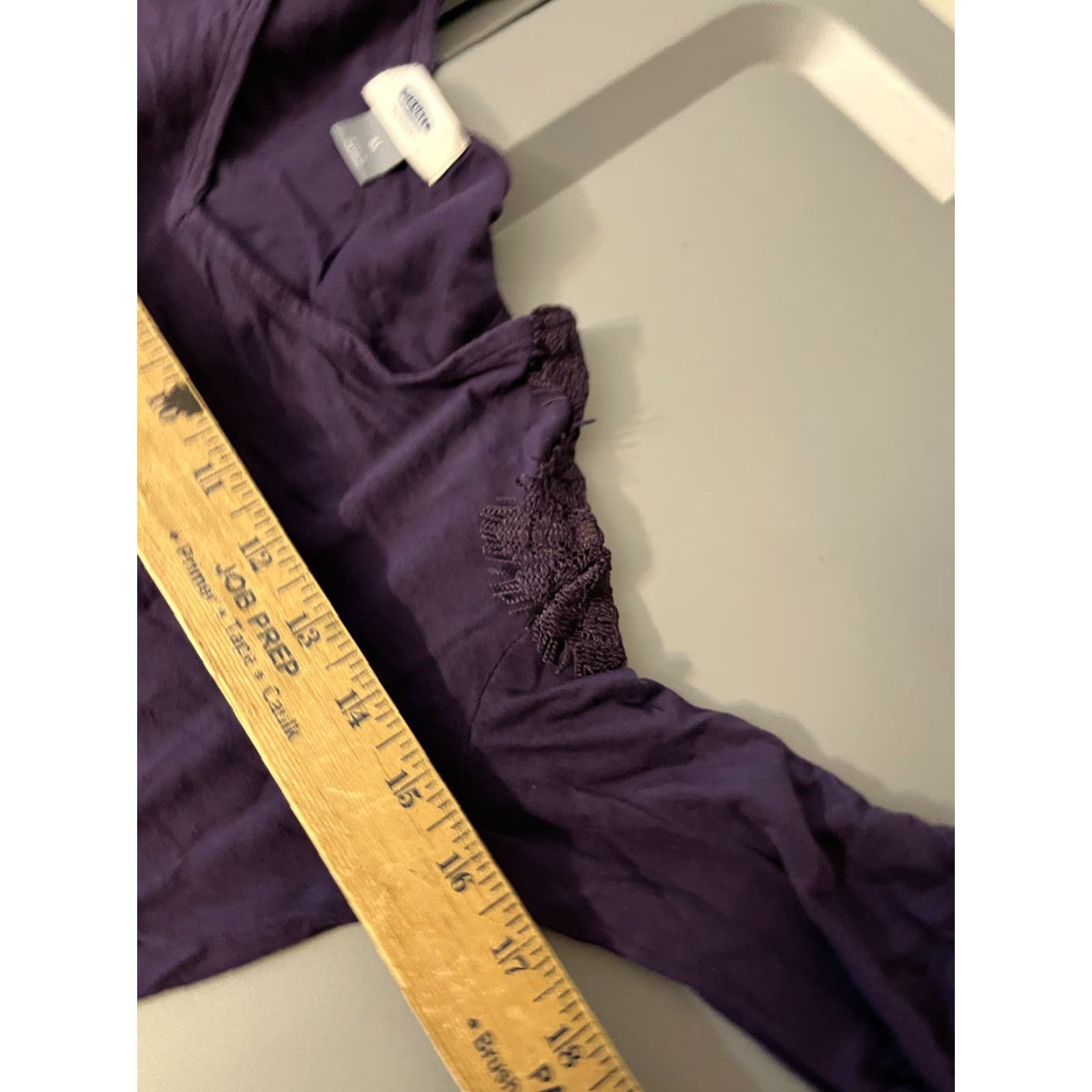 Old Navy Old Navy Purple Lace Shoulder Top Womens Medium Long Sleeve Blouse Size M / US 6-8 / IT 42-44 - 5 Thumbnail