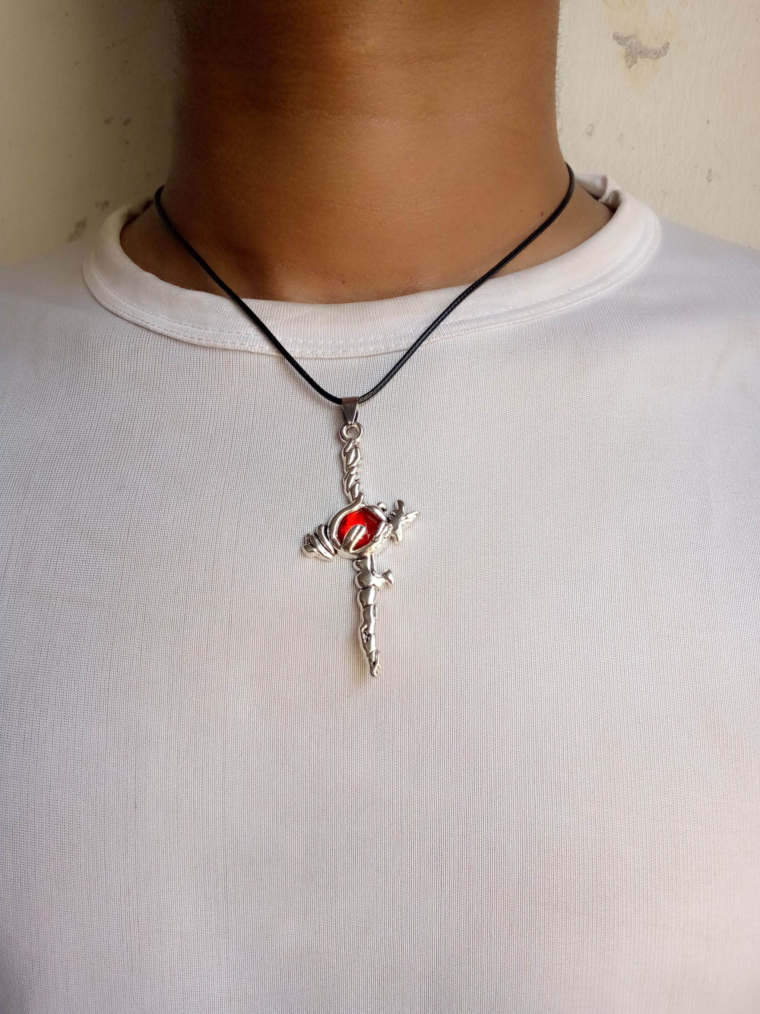 Other Cross pendant necklace (red stone) Size ONE SIZE - 1 Preview