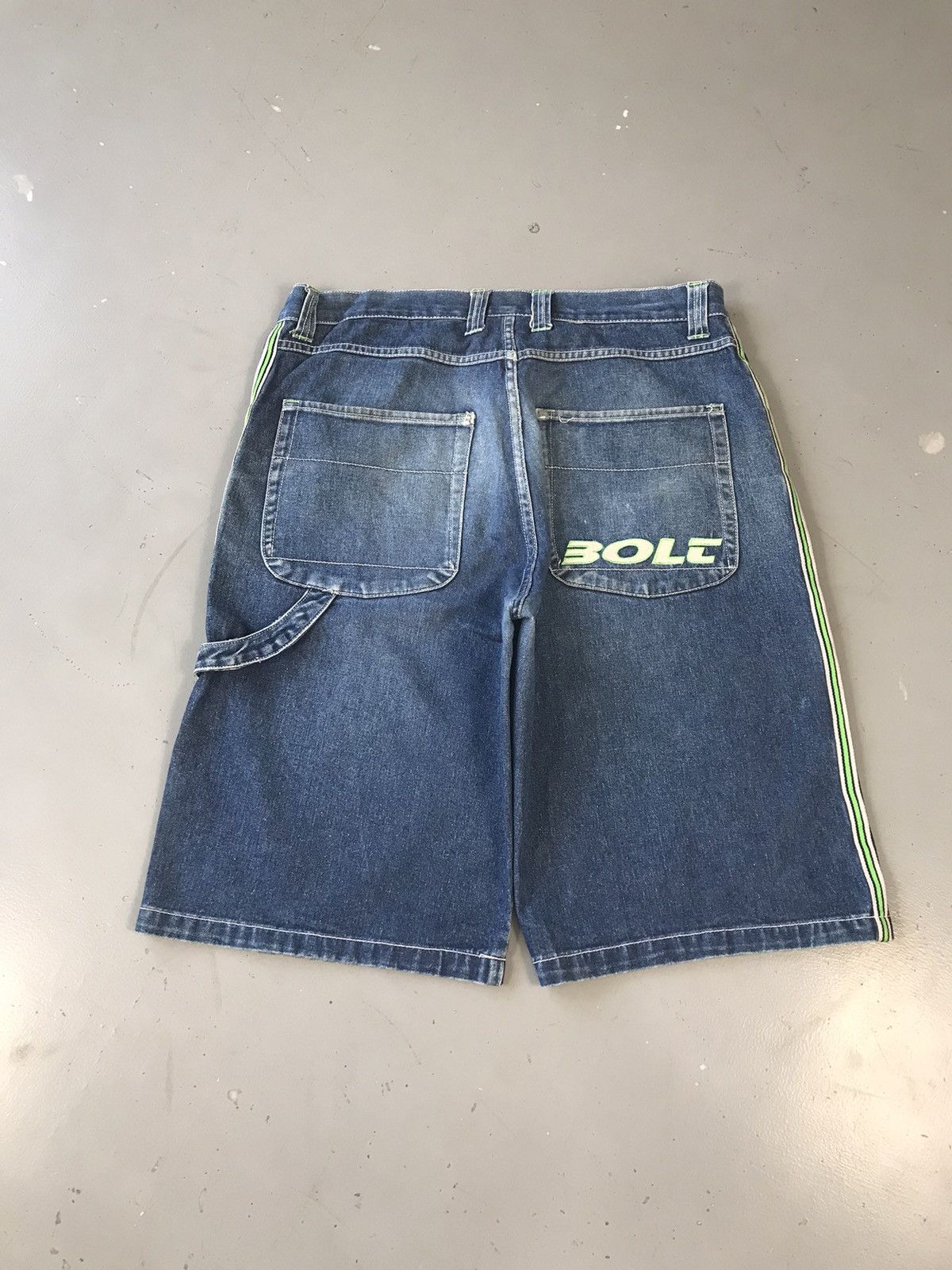Dickies × Vintage Vintage lighting bolt SpellOut denim jort Size US 38 / EU 54 - 5 Thumbnail