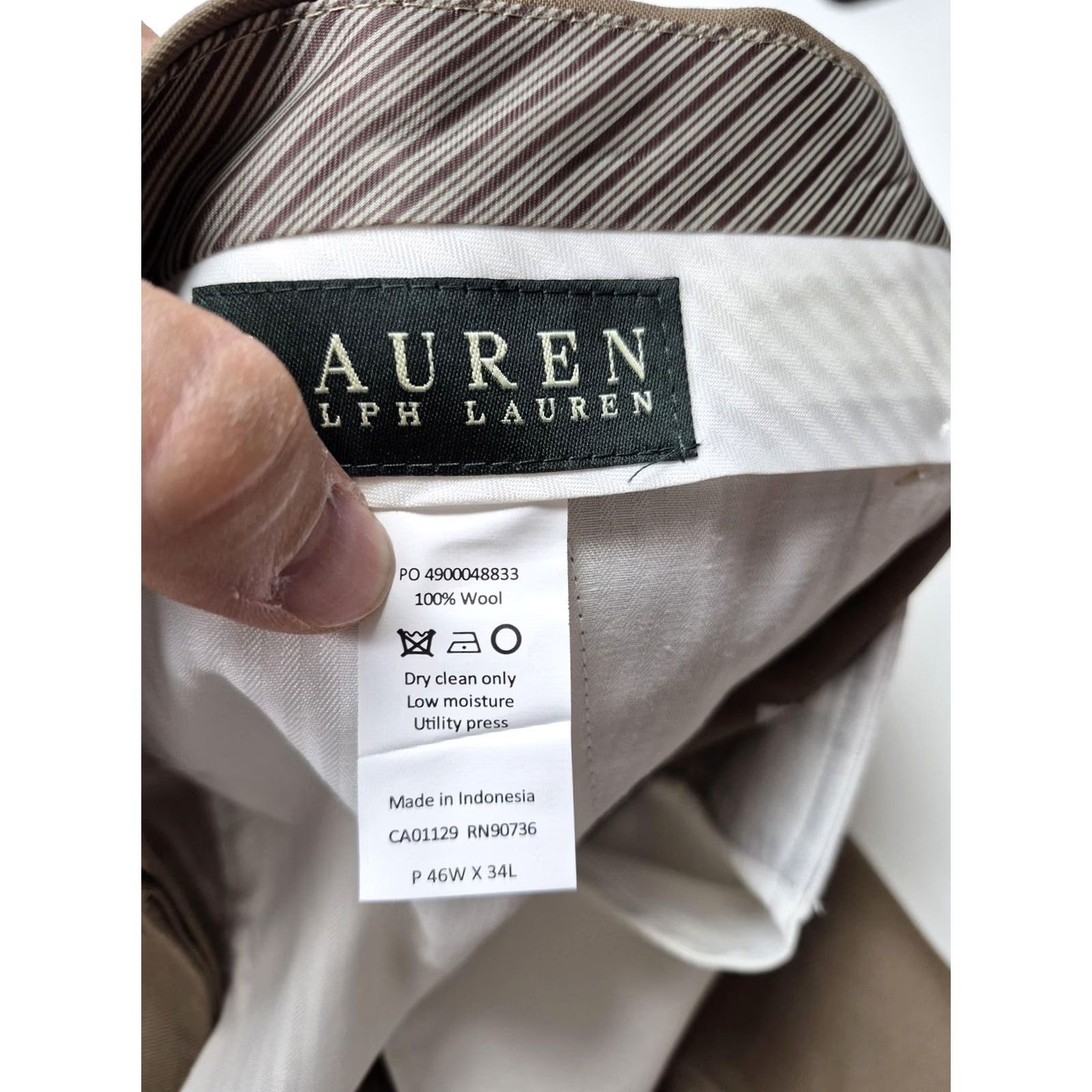 Ralph Lauren Lauren Ralph Lauren Dress Pants Mens 46x34 Beige Wool Flat Front NWT Office Dress Pants Mens 46 Beige Wool Flat Front - NWT Size US 30 / EU 46 - 3 Thumbnail