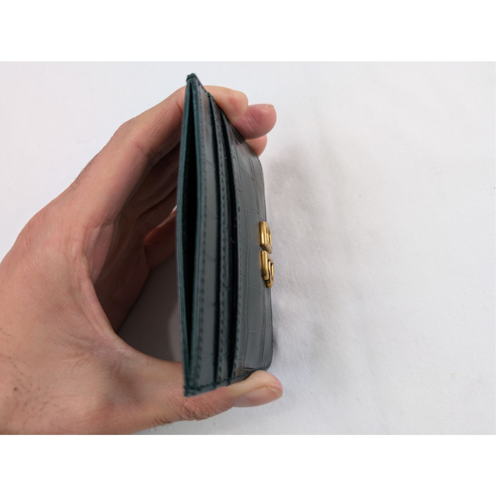 Balenciaga o1rshd1 Size: OS / Puffy Croc Embossed Monaco Card Holder Size ONE SIZE - 9 Thumbnail