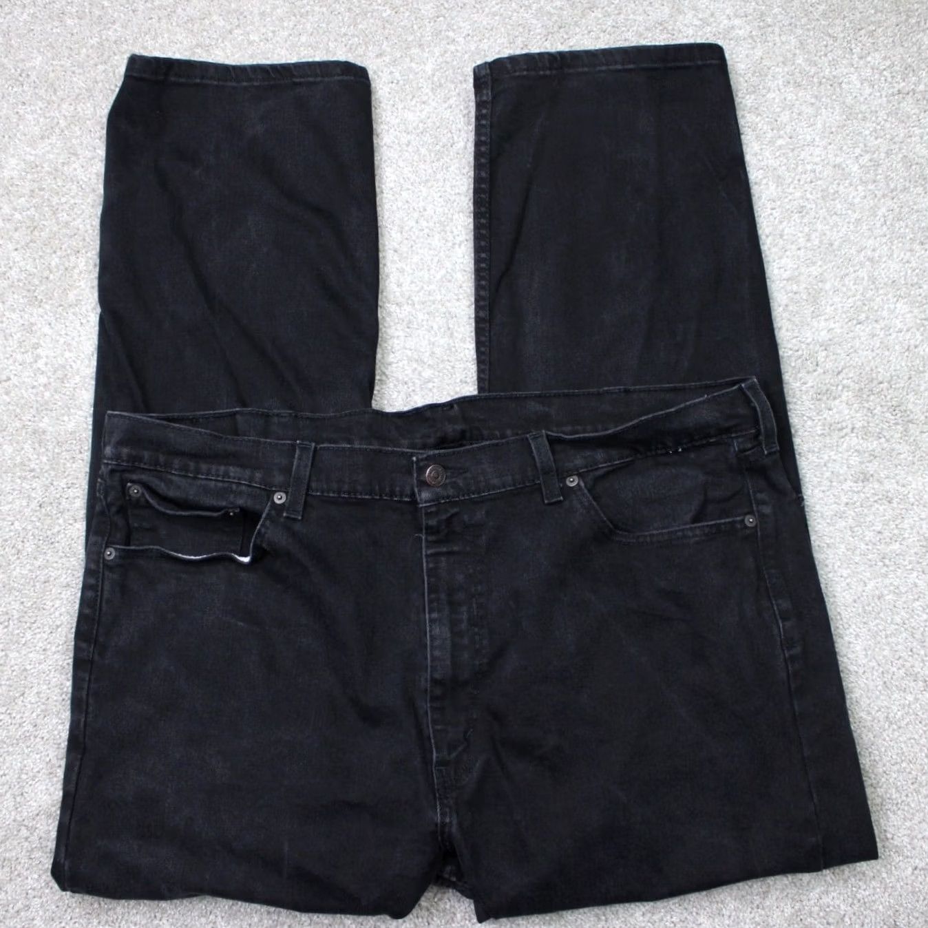 Levi's Levi's 505 Jeans Mens 42x30 Black Regular Fit Straight Leg Denim Cotton Stretch Size US 42 / EU 58 - 2 Thumbnail