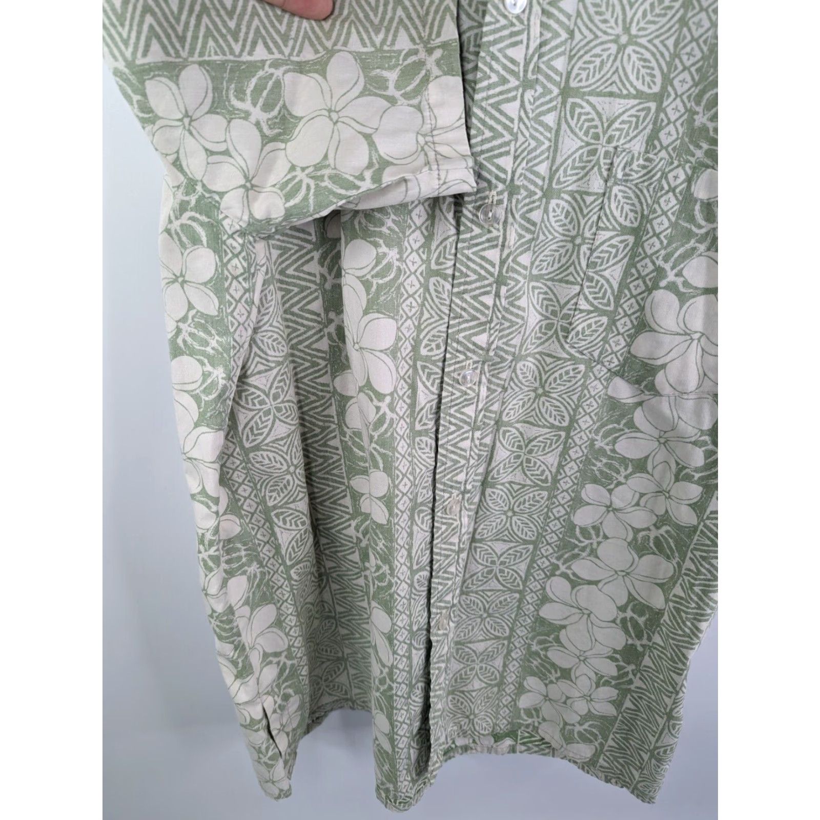 Vintage Malihini Hawaiian Shirt Button Up Mens M Tropical Floral Green Cotton Polyester Short Sleeve Casual Beach Hawaii 90s? Size US M / EU 48-50 / 2 - 3 Thumbnail