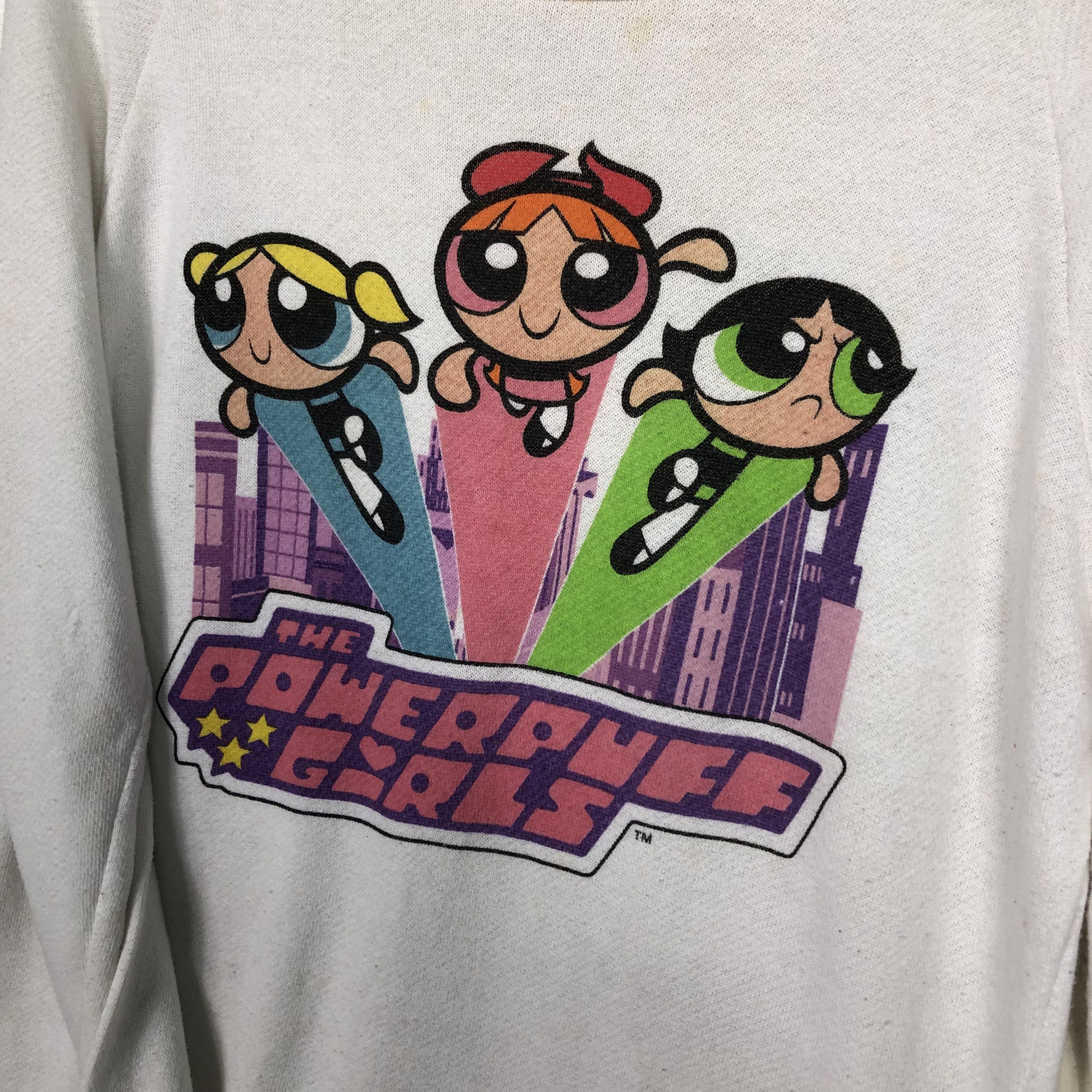 Japanese Brand 📌Vintage Sweatshirt Cartoon The Powerpuff Girls Big Logo Size US L / EU 52-54 / 3 - 13 Thumbnail