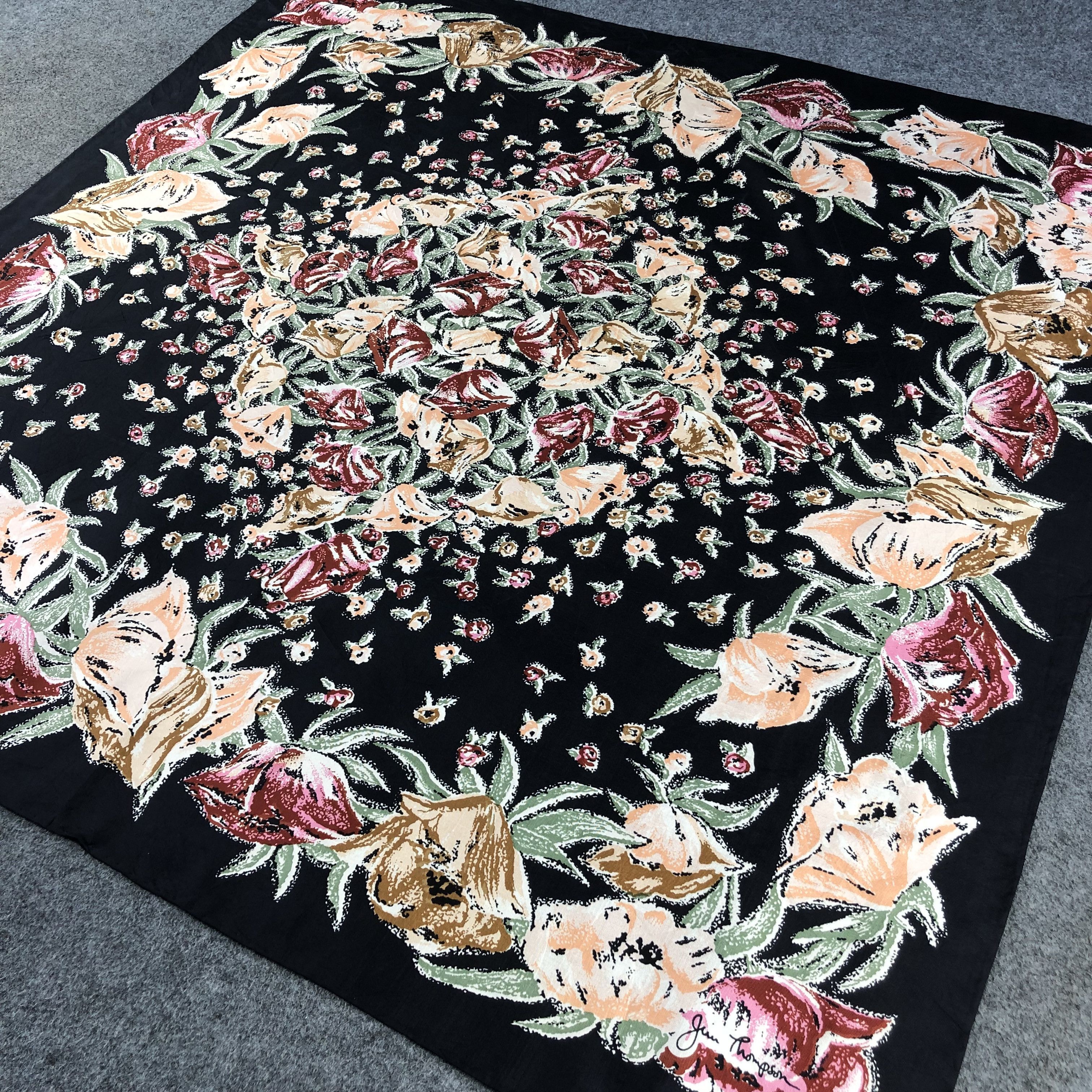 Jim Thompson Jim Thompson Luxury Floral Silk Scarf M905 Size ONE SIZE - 2 Thumbnail