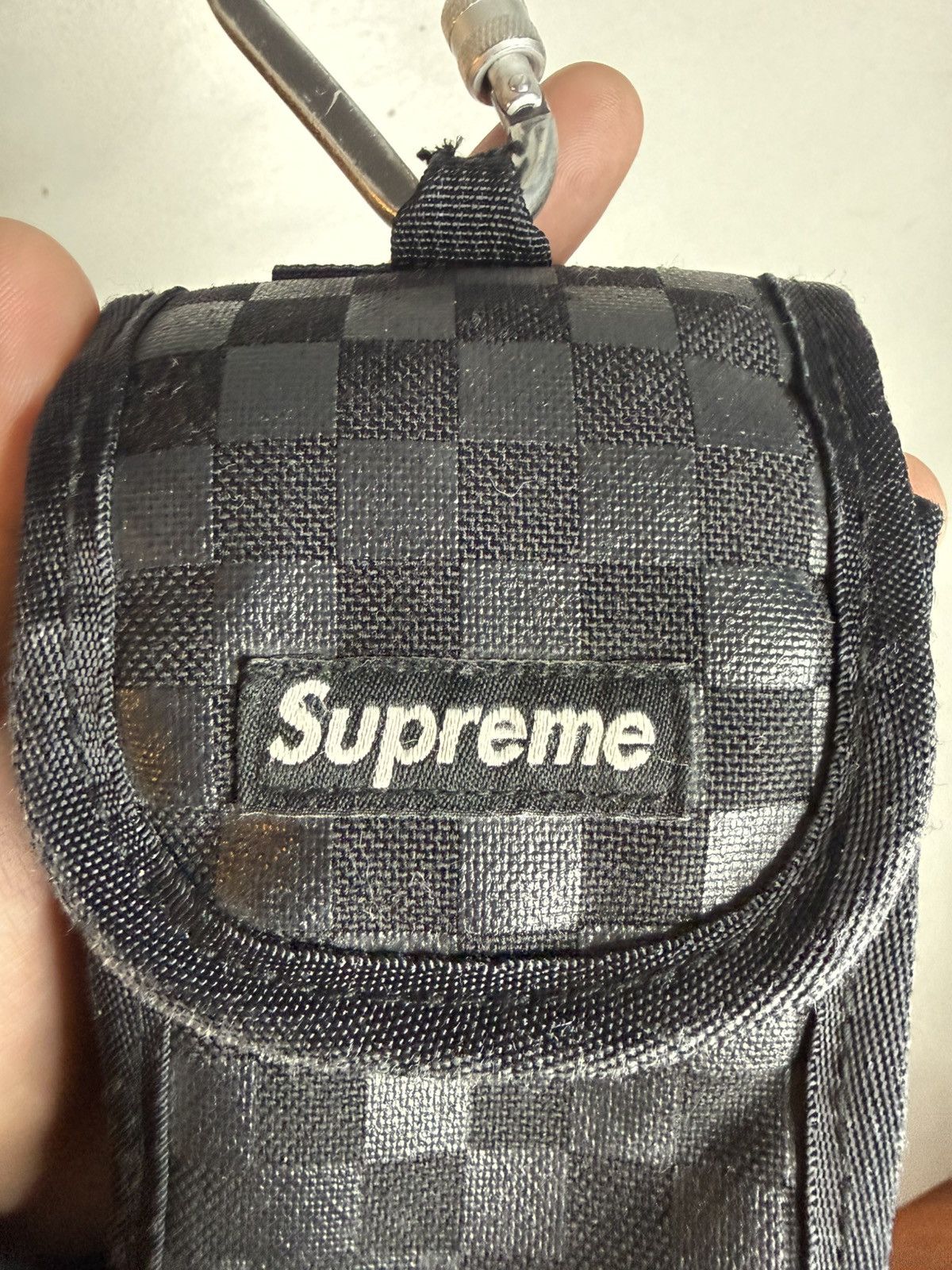 Supreme Supreme FW11 Damier Printed Check Camera Pouch Black Size ONE SIZE - 2 Thumbnail