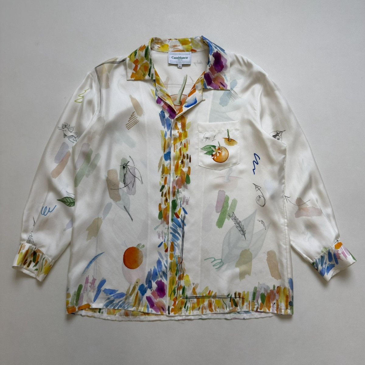 Casablanca Watercolour ‘Work In Progress’ Silk Shirt Size US M / EU 48-50 / 2 - 2 Thumbnail