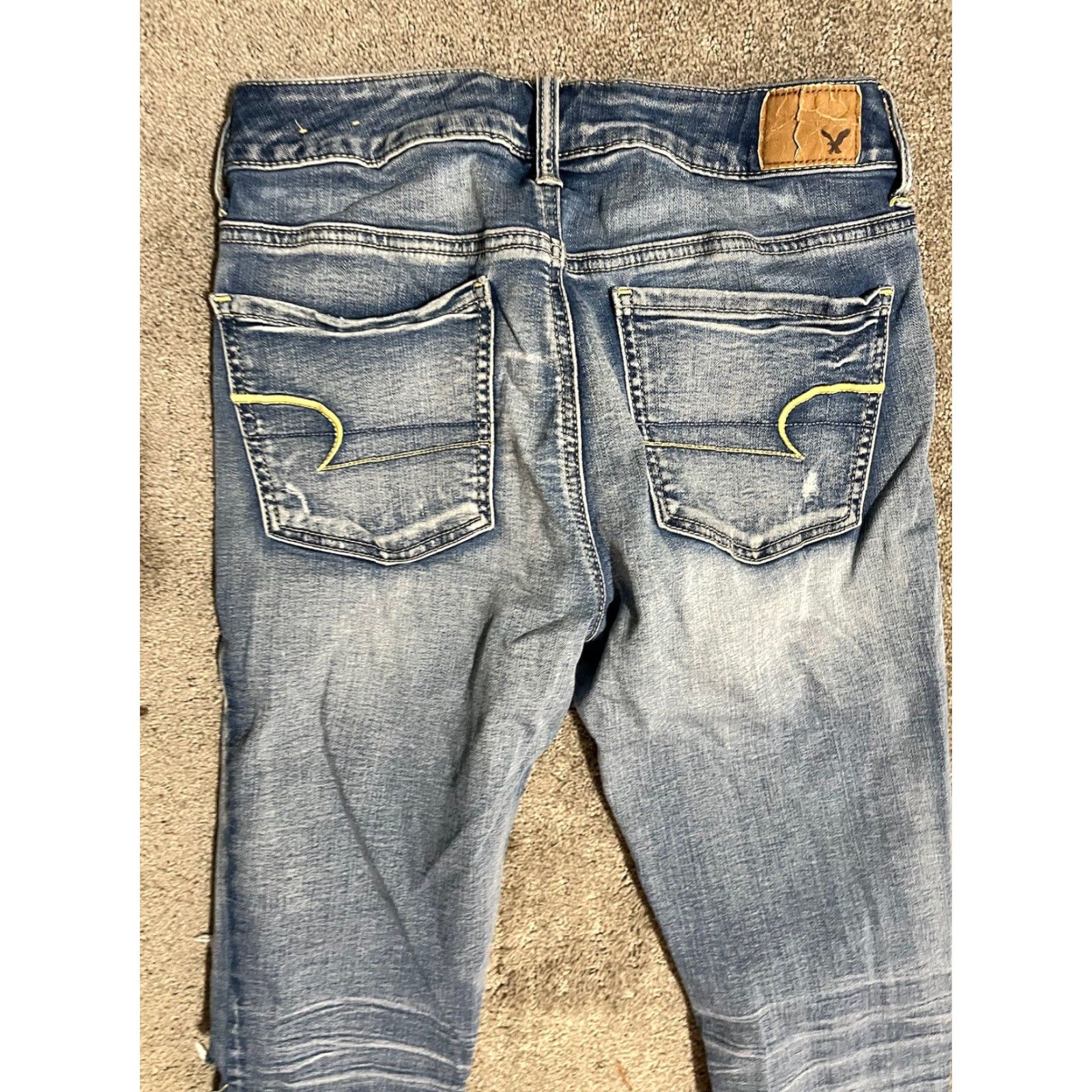 American Eagle Outfitters VINTAGE American Eagle Outfitters Womens Jegging Pants Regular 6 Blue Solid Stretch Denim Size 28" / US 6 / IT 42 - 2 Thumbnail