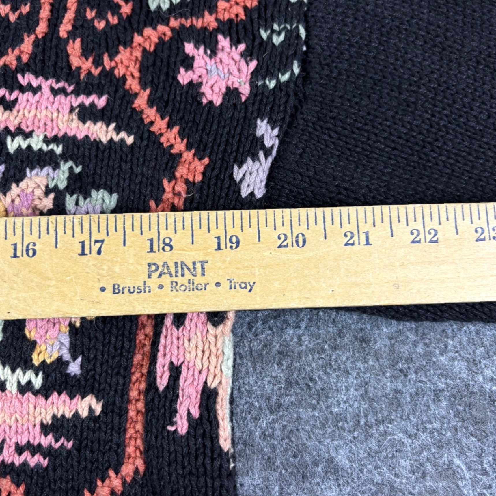 Vintage Cristal Kobe Black Floral Knit Sweater M Vintage 90s Woman Ramie Cotton Crew Neck Asymmetrical Sleeve Bohemian Nature Graphic Print Knit Size M / US 6-8 / IT 42-44 - 3 Thumbnail