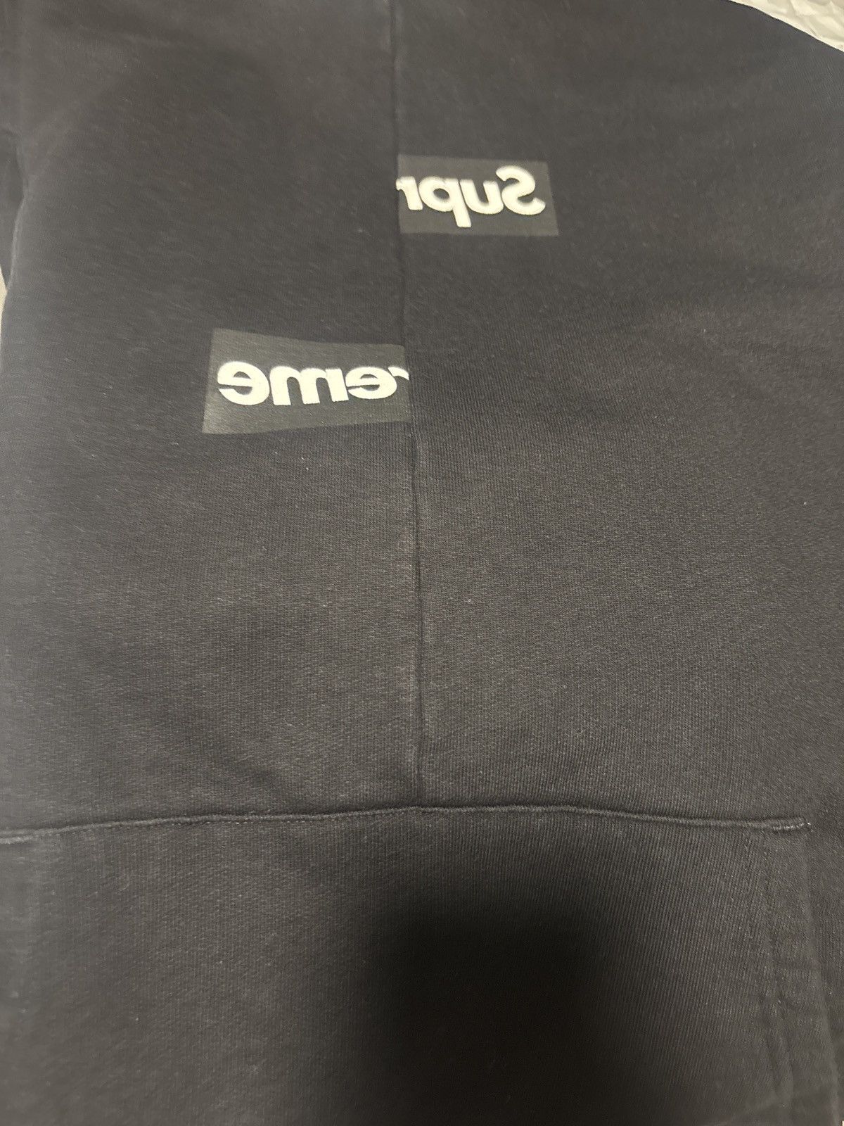 Comme des Garcons Supreme CDG Split Box Logo Hooded Swearshirt Size US XL / EU 56 / 4 - 8 Thumbnail