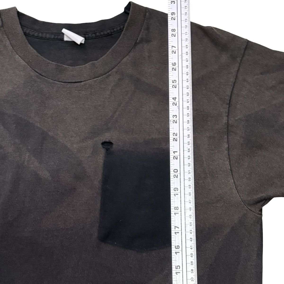 Other 80s Faded Black Pocket T Shirt L Negative Space Grunge Pin Size US L / EU 52-54 / 3 - 7 Thumbnail