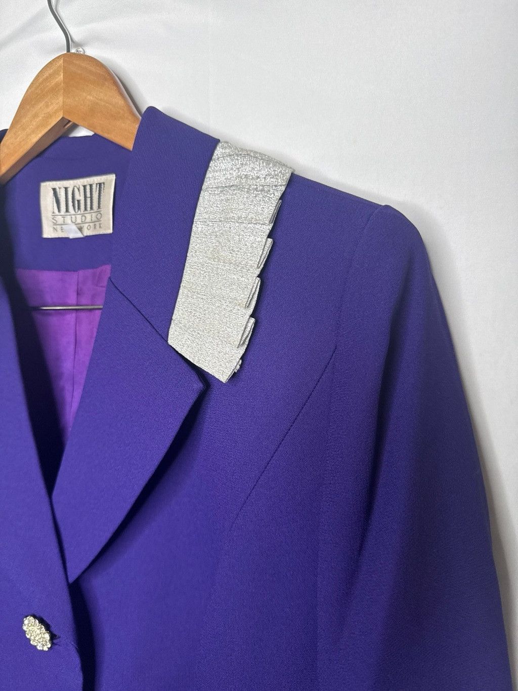Other VINTAGE Night Studio New York purple w/ silver blazer sz 14 Size XL / US 12-14 / IT 48-50 - 6 Thumbnail