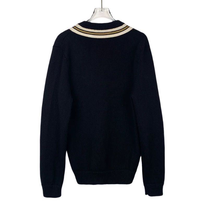 Gucci Gucci Black bee embroidery V-neck wool sweater 2501-Nextarr Size US S / EU 44-46 / 1 - 2 Thumbnail