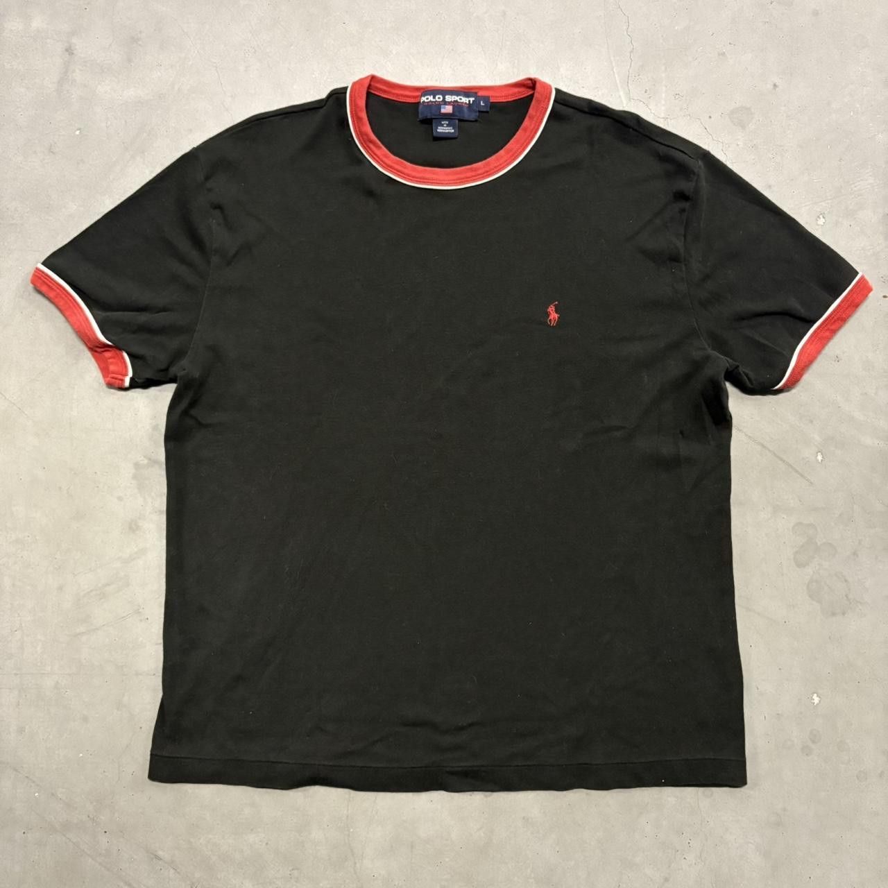 Polo Ralph Lauren × Vintage Crazy Vintage Y2K Black Polo Ralph Lauren Polo Sport Tee Size US L / EU 52-54 / 3 - 1 Thumbnail