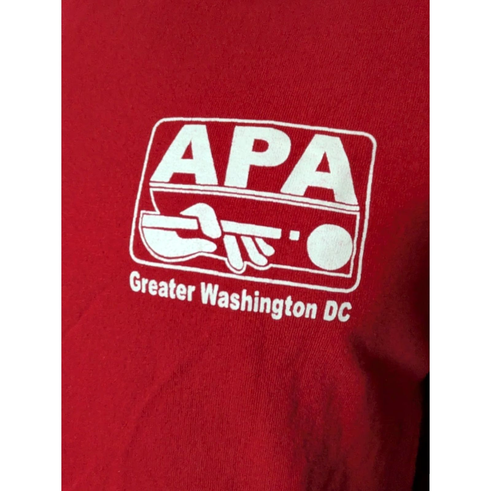 Gildan VINTAGE APA Greater Washington DC T Shirt XL Red Pool Billiards Mens Size US XL / EU 56 / 4 - 2 Thumbnail
